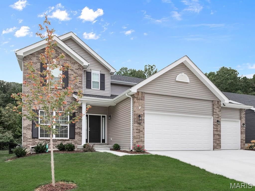 Introducing the brand-new Nottingham 2-story home by McBride Homes, w/4BR, 2.5BA ready this spring! This beautiful home offers a 3-car garage, 9’ ceilings, 6’ windows, & wood laminate flooring throughout the main level. The kitchen is a showstopper with quartz countertops, 42” Benton Painted White cabinets, an extended center island w/breakfast bar, and stainless steel GE appliances. Perfect for both relaxing and entertaining, the home also features a spacious great room with a wall of windows, along with formal living and dining rooms off the welcoming foyer. Upstairs you’ll find the primary suite which offers a spacious walk-in closet, separate shower, and large tub with window. Three additional bedrooms, loft space, hall bath and a laundry room are on the 2nd level. Dual zone HVAC! Windswept Farms offers Rockwood Schools, Jeff Co taxes, and great onsite amenities! Enjoy peace of mind with McBride Homes' 10 year builders warranty and incredible customer service! Similar photos shown.