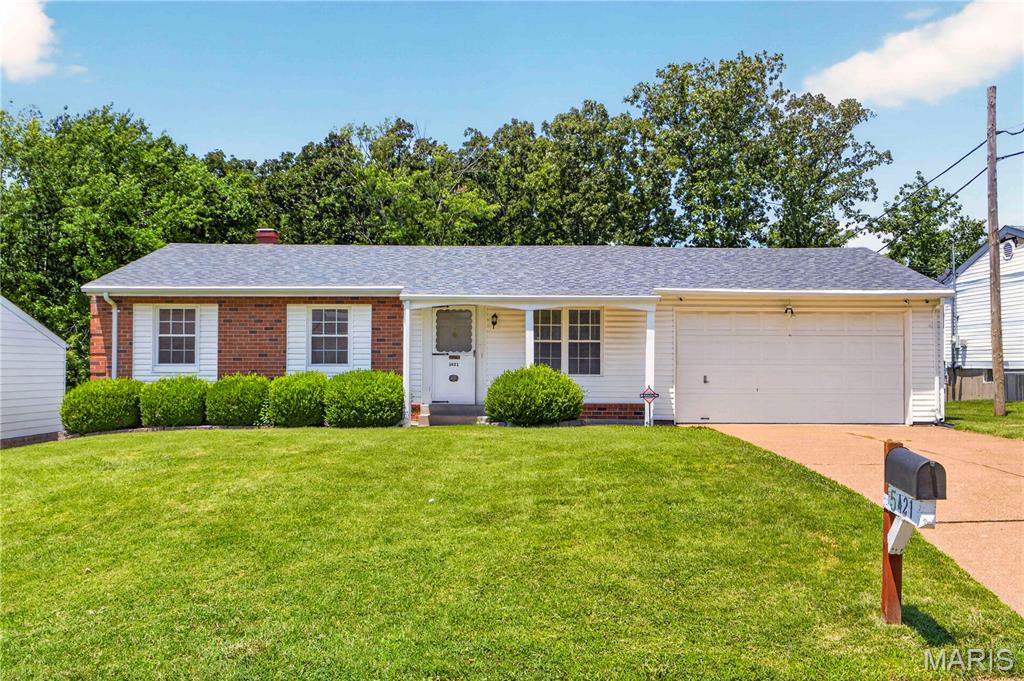 This 3 bedroom, 2.5 bath ranch home is located in the highly sought after Butler Hill Estates subdivision and sits on a nice lot backing to trees. You'll appreciate the covered front porch before walking inside. Original hardwood flooring throughout the living room, hall, and bedrooms. The primary bedroom features a half bath and large closet. Separate dining area opens to the kitchen. The kitchen features a ton of cabinetry, breakfast bar, and stainless appliances. Walk out to the back patio from the dining room overlooking your large backyard. The partially finished walk out lower level features a large recreation area, full bathroom, and lots of space for an additional sleeping area. The oversized 2 car attached garage is a great addition as well. This home is being sold "as is". Seller has never occupied and will not provide any warranties or inspections. Buyers will be responsible for any municipality/county inspections.