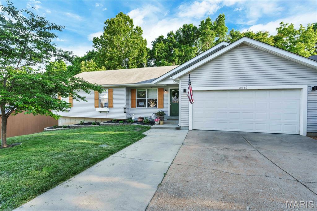 Three bedroom, three full bath ranch with two car garage located in the Fox School District.  Open living room/dining room with vaulted ceiling.  Bright kitchen with corner windows above the sink.  From the breakfast room walk out onto the deck that overlooks the yard that backs to trees.  Large primary bedroom has vaulted ceiling and walk in closet, full bath with double vanity, shower, and corner soaking tub.  Large family room in lower level with walk out to patio and fire pit.  Bonus sleeping area in lower level with double closets and full bath.  Schedule an appointment today, you will not be disappointed.  Seller will look at all offers on Sunday at 3:00 pm 5/24 but reserves the right to choose an offer at anytime.