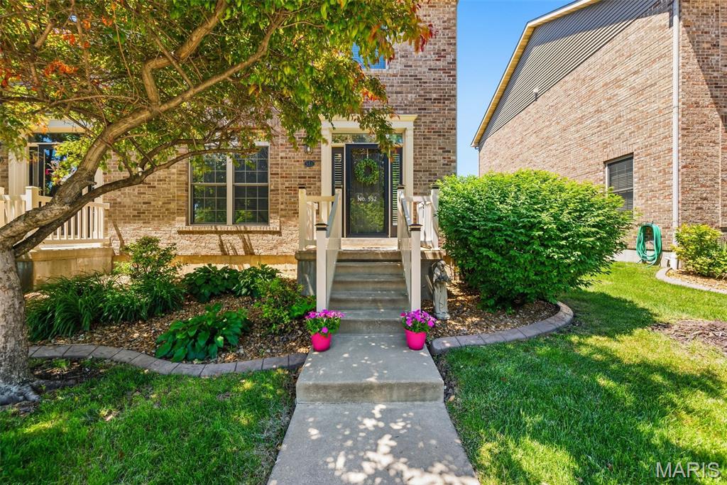 Discover a sophisticated living experience at 552 Queens Court PL, St. Peters MO 63376. This  well maintained townhouse, offers a refined lifestyle for the discerning homeowner. Upon entry notice a spacious family room with an open floor plan with beautiful vinyl plank flooring, some newly painted rooms, 9 ft ceilings, and plenty of daylight filtering in. The kitchen offers, plenty of counter space, stainless steel appliances, neutral back-splash, and a separate food pantry. Most light fixtures have been updated. Walk out the patio door from the breakfast room and notice a maintenance free deck, a separate patio and a 2 car garage. The 2nd level has 2 sizeable bedrooms both with their own private full Bathroom. The master bathroom has been updated complete with a double sink. Check out the Bonus room, great for a home office. The laundry room completes the 2nd floor.  The HVAC system is 2 yrs old, roof 2 years old, Water softener, and an air purifier in this home. There are low fees of 200 per month!  Inquire today to schedule your private viewing.