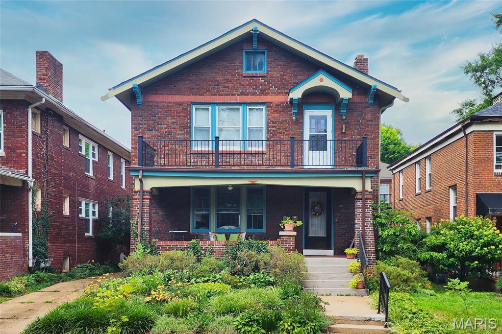 A rental in University City! Large two bedroom, one bath second floor unit with a shared detached garage allowing one parking space for tenants. Eye-catching, appealing brick duplex with lush landscaping. A few stairs takes you to the fantastic living space. The floor plan consists of two bedrooms, living room, dining room, kitchen, bath and an additional room for an office. The additional room could be used as a bedroom, office or workout space  with access to a/the usable balcony. Built-in book cases, arched entry ways,decorative fireplace, wood floors, window treatments and overhead lighting. Natural light bounces about the unit/ living space creating a warm and happy feel. The kitchen has space for a modest table, there are lots of cabinetry, good counter space, tile floor and a pantry. Appliances include a gas stove and refrigerator. Living room and a separate dining area with wood floors, built-in book cases, decorative fireplace and window treatments. Hallway bath with stark white features. The two bedrooms have good closet space and overhead lighting A detached garage parking space is in the back of the building. Landlord looking for fabulous tenant. Tenant responsible for electric and gas. Landlord takes care of the water, sewer and trash. The lower level basement has washer/dryer hook ups with tenant providing their own w/d. Storage unit available for tenant overflow. Application process. Pets: cats only with a $250 non refundable pet deposit plus $25.00 extra per month. Landlord chooses the tenant and manages the property. Security deposit $1400.00 NOTE: fixing handle shower handle.