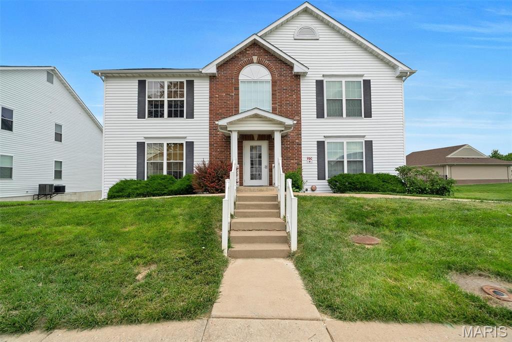 Now available for lease in a prime O’Fallon location! This beautifully maintained upper-level condo offers the perfect combination of comfort, convenience, and low-maintenance living. Featuring 2 spacious bedrooms and 2 full bathrooms, this home welcomes you with an open-concept layout, soaring vaulted ceilings, and fresh neutral finishes throughout. The bright and airy living space flows seamlessly into the kitchen and dining area, creating an ideal setup for both relaxing and entertaining. Enjoy the convenience of main-floor laundry, six-panel doors, and included appliances — refrigerator, washer, and dryer all stay. The second bedroom offers direct access to a private deck, perfect for enjoying your morning coffee or unwinding after a long day.  Residents will love the community amenities including two swimming pools, parks, playgrounds, and nearby walking paths, all just moments away. Located within walking distance to schools and only minutes from shopping, restaurants, grocery stores, and everything O’Fallon has to offer, this condo truly delivers on location and lifestyle. Additional features include a garage, separate storage unit, secured building entry, water, sewer, trash and HOA-covered exterior maintenance, snow removal, lawn care, — giving you more time to enjoy life and less time worrying about upkeep. Move-in ready and packed with value, this lease opportunity is one you won’t want to miss!