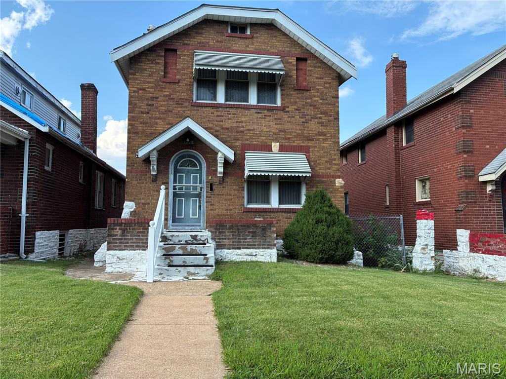Investor Special! Bring your vision and restore the charm of this character-filled all-brick 3-bedroom, 2-bath home at 4877 Calvin Ave. Whether you're looking to renovate and flip or expand your investment portfolio, this property offers outstanding potential. Inside, you'll find a cozy living room featuring a fireplace, a large dining room with a beautiful bay window, hardwood floors throughout, and stunning stained glass windows that add timeless architectural character. The finished walkup basement provides additional living space and endless possibilities. This home is ready for your updates and improvements. Repairs needed include interior painting, new flooring in the dining room, and ceiling repairs in the dining room and two bedrooms, and some tuckpointing making it the perfect opportunity to build equity and maximize your return. Conveniently located with easy access to I-70 and just 15 minutes from Downtown St. Louis, this property combines location with opportunity.

The seller is motivated and looking for a quick closing. Property is being sold AS IS, with no repairs or warranties provided by the seller. No Pictures or videos available.

Don't miss this chance to bring this classic brick home back to life. Schedule your private showing today and submit your offer!