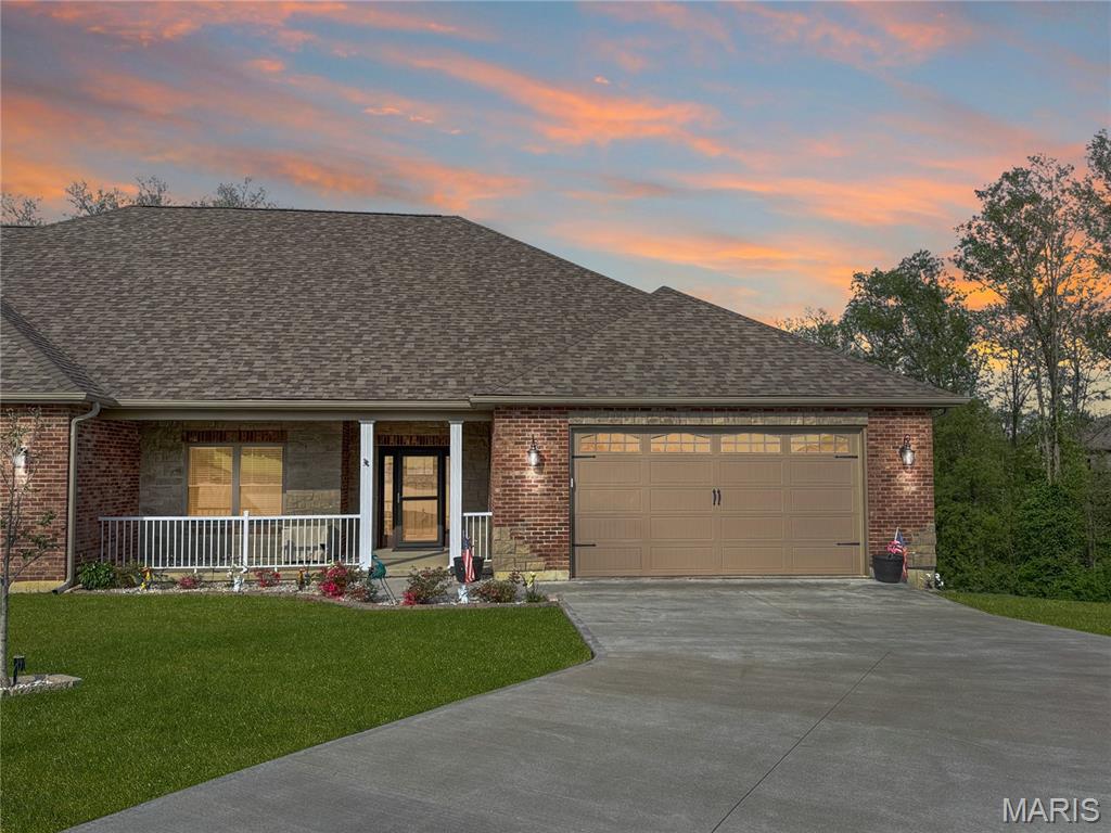 Beautifully designed villa located on a quiet cul-de-sac with convenient access to major highways. This well-maintained home is truly move-in ready.
A welcoming front porch greets you as you arrive. Step inside to a spacious entry foyer that opens into a bright, open-concept living area. The stunning kitchen features a large center island, pull-out cabinetry, stainless steel appliances, a pantry, and vaulted ceilings—creating an inviting and airy space. The kitchen flows seamlessly into the dining/breakfast area and great room.
Enjoy outdoor living with a covered deck and a patio below, accessible from the walk-out lower level with a 9-foot pour. The primary suite offers a box ceiling, a walk-in closet, and a private bath with a large shower and double vanity. The main-level laundry room includes a sink and cabinetry and leads to the zero entry 2-car garage. Also off the entry foyer is the 2nd bedroom and hall bath.
The unfinished lower level provides endless possibilities, featuring a walk-out, full-size windows, rough-in bath, and tall ceilings—ready for your custom finish.
This home truly has it all and is a must-see!