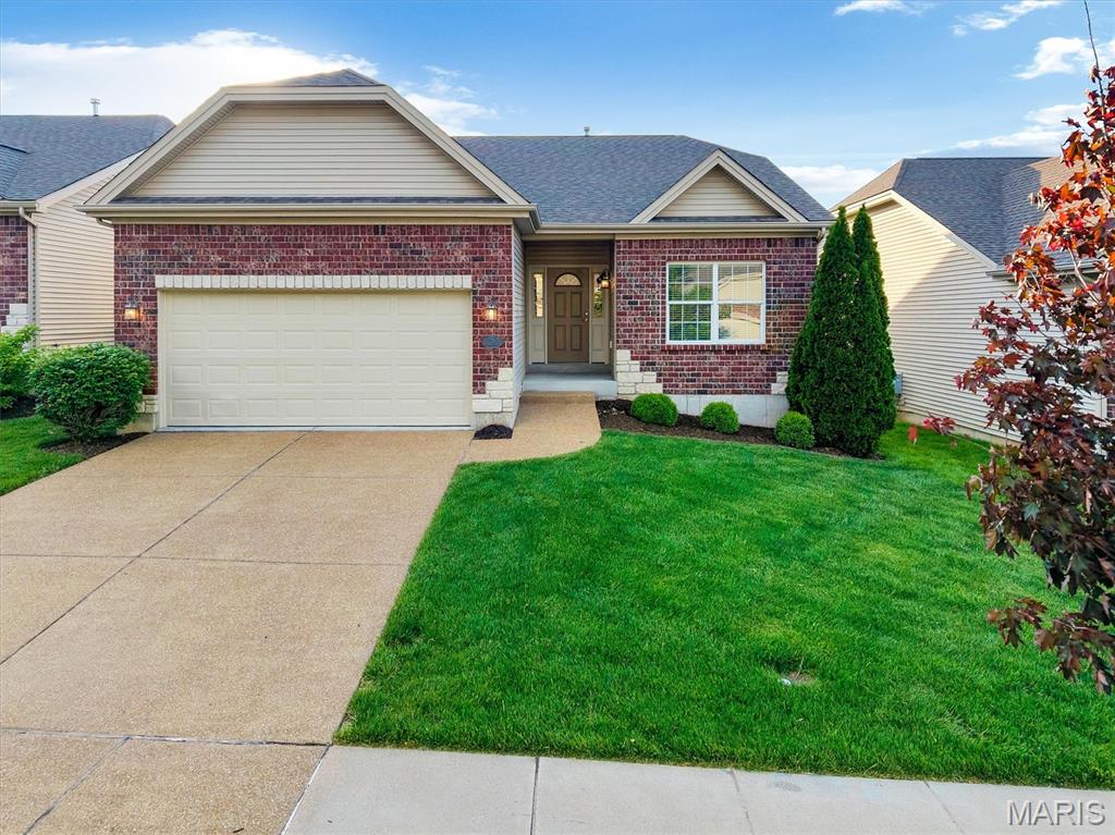 Welcome Home to 1247 Emerald Gardens Drive! Nestled in the conveniently located and highly sought after community of Ohmes Farms. This two-bedroom, two full bath, detached Villa offers maintenance free living at its best! Who wants to spend all summer cutting grass in the sweltering St Louis heat and humidity? Lawn care, landscaping and snow removal in the winter are all handled for you so you can spend more time doing what you love! This thoughtfully designed Villa features beautiful hardwood floors that flow throughout the living area. The kitchen is an entertainer’s delight with tons of cabinet space, pantry, stainless steel appliances, gas stove and a huge center island, with granite, to gather around. Soaring vaulted ceilings and plenty of natural light add charm to the Living and dining space. Enjoy your favorite beverage while you relax on the deck and take in the sunset. The owner’s suite is your private oasis with walk-in closet; full bath complete with tub & separate shower and dual vanities and for unmatched convenience, connects to the main floor laundry. The second bedroom completes the main level. The basement is a clean slate with rough-in for a third bathroom and is ready for your finishing touches. All this just minutes from parks, golf, and all the shopping and dining opportunities along Mid-Rivers Mall Drive. Don’t let this opportunity slip away. Schedule your showing today!