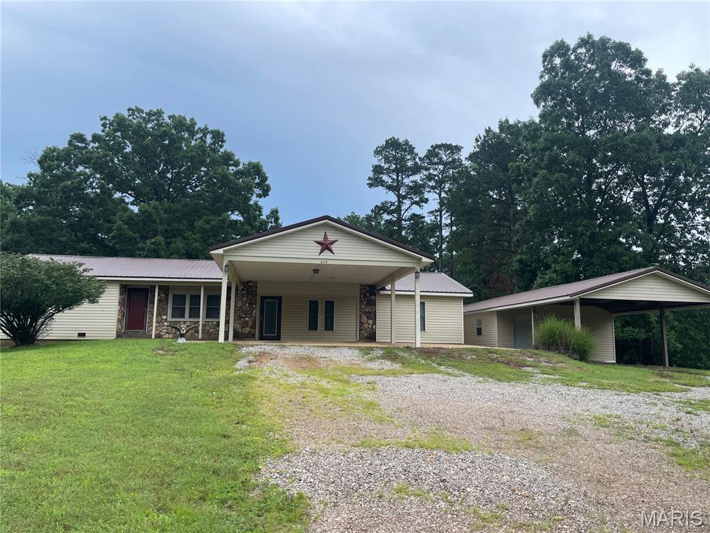 This is an incredible opportunity to purchase a home that has never been on the market. This 1988 square foot home is all on one level and features 3 bedrooms 2 full baths. It has beautiful hardwood flooring, and ceramic tile in the bathrooms. The large living room, dining, and kitchen provide open concept living. There are two bedrooms and one bath on one end of the home, and the primary suite on the other end. The primary bath has a shower and soaking tub. 
Exterior features include metal roof, vinyl siding, large front yard, covered front / back porch, in ground pool with a fence enclosure, new liner, and concrete patio area. 20x28 metal detached shop building with lean too's on both ends. Providing additional covered parking, and recreational area. The remaining 2 acres m/l is wooded. This home is very near Sam A Baker State Park, St. Francis and Black River, Clearwater and Wappapello lakes, and thousands of acres of National Forrest. Schedule your appointment today for a personal viewing of this unique property.