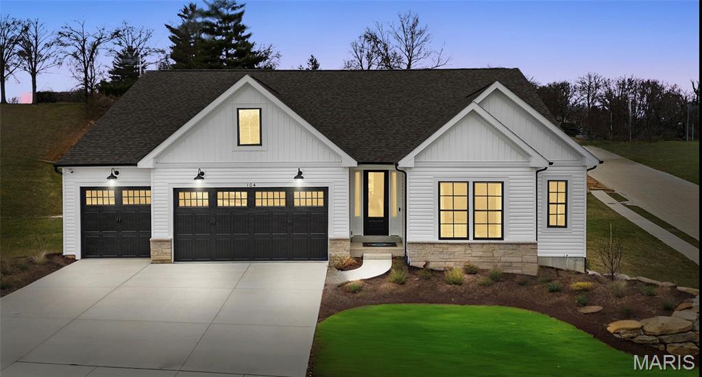 July Red, White & Blue Sales Event! For a limited time, choose one upgrade from each tier on eligible to-be-built homes, including options such as upgraded kitchen cabinetry, quartz countertops, stainless steel appliances, deluxe owner's bath, 9' first-floor ceilings, upgraded lighting and plumbing fixtures, lower-level bath or walkout, and more. Ask a New Home Specialist for complete details.The Canterbury is one of Rolwes Company’s most popular ranch-style home designs—and it’s easy to see why. This to-be-built home features a split three-bedroom floor plan with two bathrooms, main-floor laundry/mudroom, and a spacious three-car garage. The open layout flows beautifully from the great room to the sunlit dining area and kitchen, which includes an expansive island with additional seating and a “super-sized” walk-in pantry—perfect for everyday living and entertaining alike. The owner’s suite is a private retreat complete with a luxurious bath and large walk-in closet. Personalize your Canterbury with options such as vaulted ceilings, a Jack & Jill bath, gourmet kitchen, or a planning niche. Add warmth and character with a fireplace,  or bring in even more natural light with bay windows. Every Rolwes Company home includes enclosed soffits and fascia, a fully sodded yard, and a professional landscape package for timeless curb appeal. Images shown may reflect optional features. Please see your Sales Representative for a complete list of included features and community details.