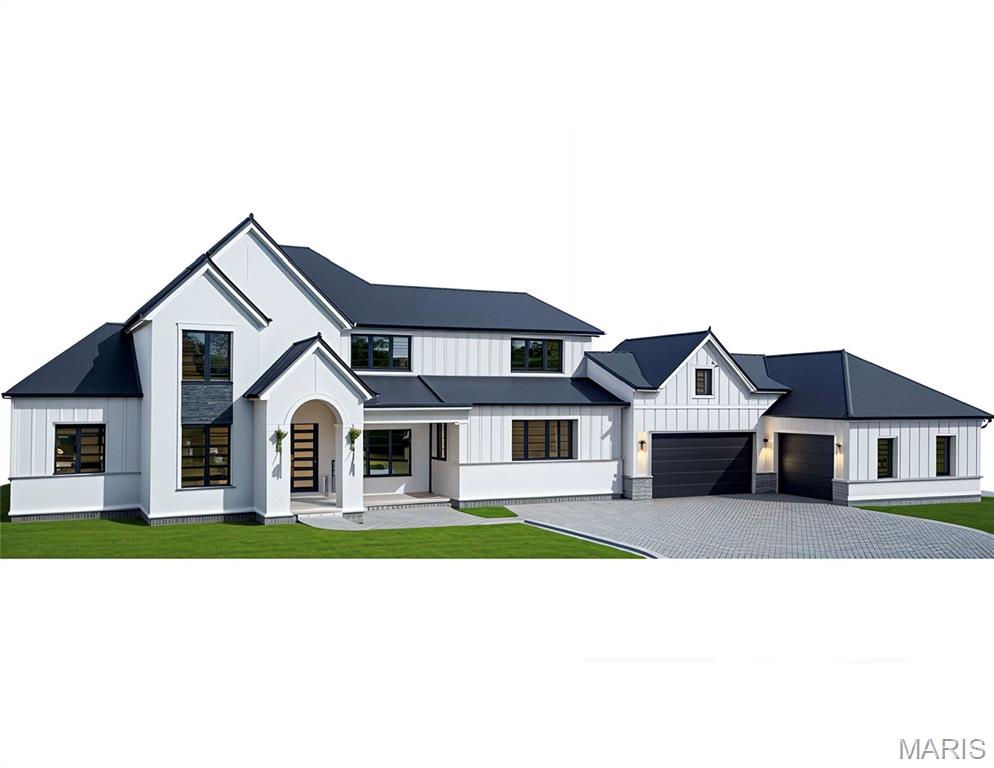 Two new homes are underway side by side on beautiful, tree-lined White Rose Lane in the Ladue School District. 546 White Rose Lane (right side) is currently under construction on a level .46-acre lot, with anticipated completion in July 2026. This elegant 1.5-story plan offers five bedrooms and 5.5 baths with approximately 6,144 square feet of living space, including a finished lower level. The main floor features a chef’s kitchen with quartz or marble countertops, a gas cooktop, stainless-steel appliances, and a luxurious primary suite. Upstairs, three bedrooms, three full baths, and a spacious loft provide ample living space. The finished lower level adds approximately 2,000 square feet, including a fifth bedroom and bath, a recreation room, and a playroom. Additional highlights include Andersen windows, hardwood floors, first- and second-floor laundry areas, a concrete driveway, zoned HVAC, an irrigation system, and a three-car garage. The sought-after, central location offers easy access to highways, the airport, and Clayton, and is adjacent to the bike and walking path to Stacy Park and Old Bonhomme Elementary School, with several private schools nearby. This is a rare opportunity to personalize finishes and choose colors—an ideal setting to custom build your dream home.