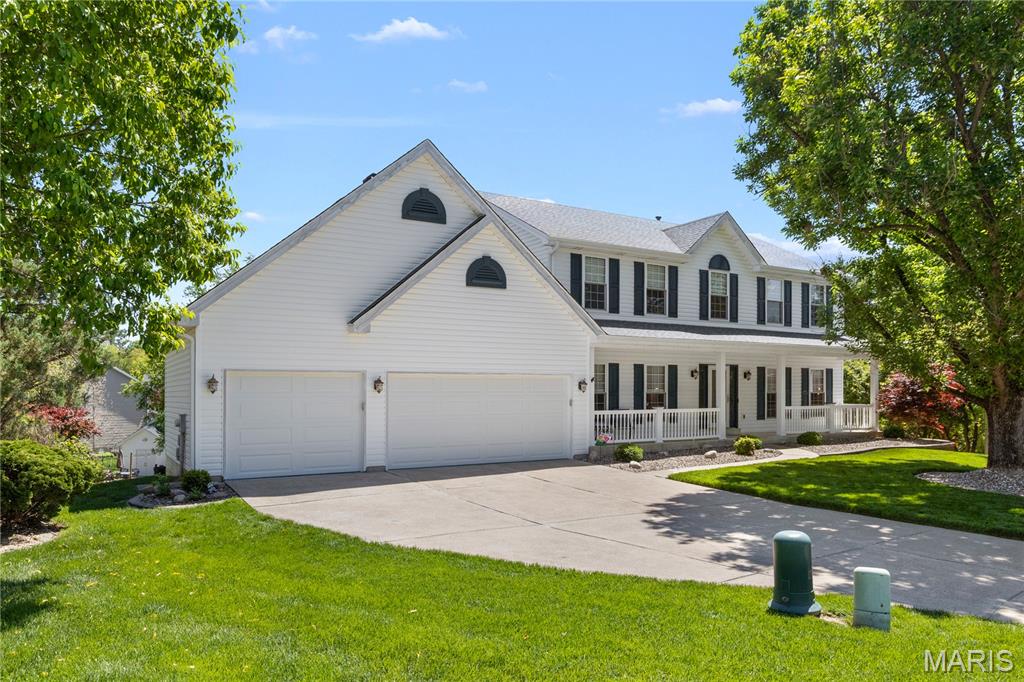 Meticulously maintained and thoughtfully cared for by the same owner, this spacious home reflects true pride of ownership throughout. Ideally located on a quiet cul-de-sac lot in a desirable neighborhood, it offers convenient access to everything—just minutes from highway, shopping, dining, and everyday amenities. Step inside and imagine a home where natural light fills the space and soaring ceilings create an airy, open feel. Picture mornings starting in a bright, welcoming kitchen with 42” cabinetry and quartz countertops, and evenings spent relaxing or entertaining as the main living areas flow seamlessly together. A dedicated home office offers the flexibility for today’s lifestyle, while the spacious deck and patio extends your living outdoors—perfect for quiet moments or gatherings with friends and family. Recent exterior updates include a freshly stained deck and newer siding and roof, along with a brand-new garage door and updated garage floor. The finished walk-out lower level provides exceptional flexibility, complete with a full second kitchen, expansive living area, and a separate sleeping space—an ideal setup for extended family, guests, or multi-generational living. With direct access to the backyard, this level offers both privacy and independence. Additional highlights include two water heaters, providing added efficiency and convenience for everyday living. A fantastic opportunity to own a well-cared-for home in a prime location with flexible living space to suit a variety of lifestyles.