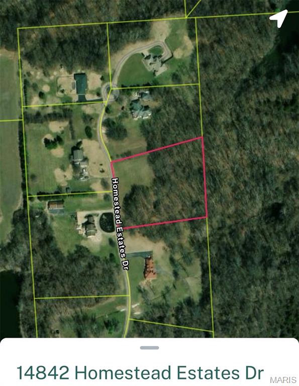 Beautiful 3.12 acre homesite in the desirable Homestead Estates subdivision, surrounded by gorgeous custom estate homes on 3+ acre lots. Approximately 65% wooded with a cleared, level building site already established—ideal love for a beautiful custom new construction home.  This level lot sits on higher ground with good natural drainage and is located on a quiet paved street, offering privacy and a natural setting, set back in a quiet park like neighborhood, conveniently close to Lindbergh Blvd, northeast of New Halls Ferry. There is MO American Water (public water), Ameren electric, Spire natural gas, internet and phone in the neighborhood at the street.  Neighboring homes are all on their own septic systems, there is no public sewer available.  A rare opportunity to build in an established estate-style neighborhood with privacy, mature trees, and beautiful surrounding homes—while remaining convenient to major routes and amenities.  Land disclosure and survey are available. Corners are marked.