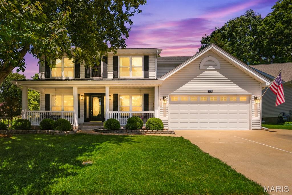 Beautiful, gracious, and meticulously maintained 4-bedroom home featuring a desirable open floor plan and fresh paint throughout. Elegant details include beautiful hardwood floors, solid wood doors, tasteful trim, and a stunning open staircase. The updated kitchen showcases quartz countertops, tiled backsplash, custom cabinetry with deep drawers, and abundant workspace.
Upstairs, a wide hallway leads to the sprawling primary suite with a vaulted ceiling and a well-appointed private bath. The other 3 bedrooms are nicely sized with wonderful closet spaces. 

The thoughtfully finished basement offers a full bath, spacious recreation room, charming reading nook tucked beneath the staircase, and ample storage space.

Step outside to your own private backyard oasis featuring a fenced yard, manicured landscaping, in-ground sprinkler system, peaceful waterfall feature, and an expansive covered patio with a beautiful tongue-and-groove wood ceiling—perfect for relaxing or entertaining. Additional updates include a new roof and leaf filter system installed in November 2024. Air ducts professionally cleaned.
