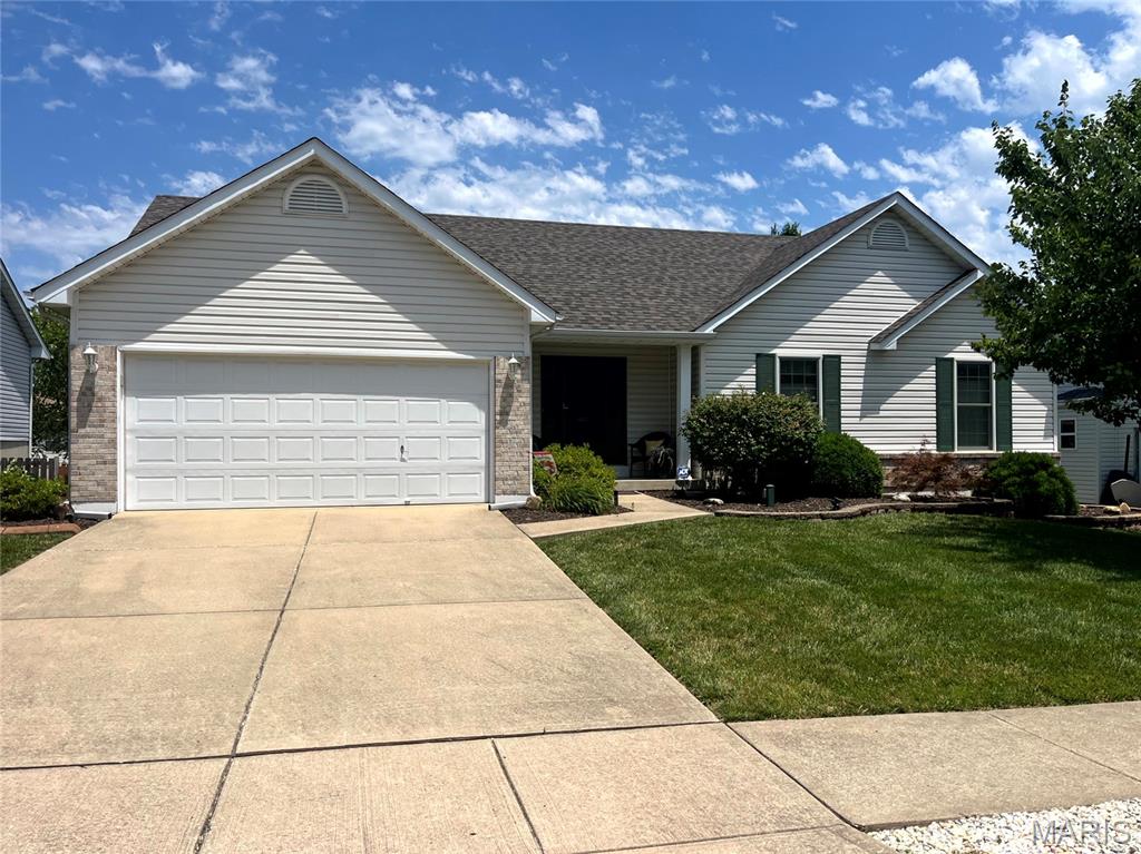 Improvements include a 1651 sq. ft. 3 bedroom, 2 bath ranch brick & frame home built in 2001. The home features a formal entry into a great room w/fireplace & vaulted ceilings, kitchen/dining room w/refrigerator, gas cook stove & dishwasher to stay. Updated granite countertops & patio doors off dining room to patio, 3 bedrooms w/master bath w/separate shower & tub w/large walk in closet, 2nd full bathroom & main floor laundry w/like new Kenmore stack washer & electric dryer to stay with the home, attached 2 car garage & full unfinished basement.
Updates include complete tear off & new roof in 2026, new windows & doors in 2024, new FA gas furnace & air in 2020, new garbage disposal in 2025, updated kitchen, appliances & granite counter tops, updated bathrooms. All the updates are done, move in ready. City water, sewer & natural gas. Big back fenced in yard w/lots of landscaping.
Selling at public auction on Sunday August 9, 2026.