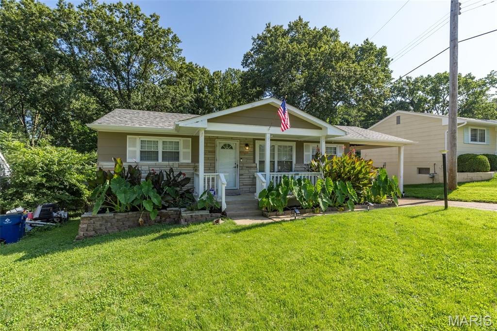 Welcome to this darling South County charmer! The inviting open floor plan features beautiful wood floors and an eat-in kitchen perfect for everyday living. Enjoy your morning coffee or unwind at the end of the day on the welcoming front porch. The walkout lower level offers additional living potential and a convenient half bath. Outside, you’ll love the private backyard backing to peaceful woods, plus the convenience of a carport. A charming home in a wonderful setting—don’t miss it!