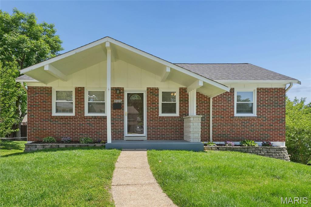 Welcome home to 9668 Amona Court!  Lovely three-bedroom, two bath home in the Bayless School District.  An open floor plan with beautiful wood floors 
throughout, includes a large living room with ceiling fan.  Separate dining area ceiling fan and patio door to deck.  Kitchen with breakfast bar, dishwasher, gas 
stove, refrigerator and luxury vinyl plank flooring.  Three bedrooms make up the main level, with spacious closets.  Main floor bathroom has a tub/shower 
combination. Carpeted family room in basement includes a laundry room and full bath with shower.  Two car tuck under garage.  Updates include new windows throughout in May 2026, new fiberglass asphalt shingled roof-April 2025, water heater-2020, deck refurbished-2021 and much more.  Home is move-in ready just in time for summer.  Hurry don’t miss this great home!