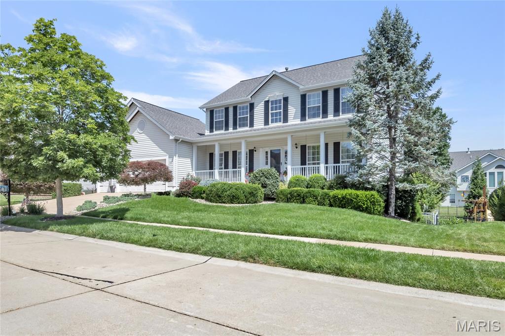 Move-in ready and beautifully maintained, this impressive 2-story home offers 4 bedrooms, 2.5 baths, and a spacious open floor plan designed for comfortable everyday living and effortless entertaining. A welcoming front porch sets the tone, while inside you’ll find T-stairs, a dedicated den/office, and an updated kitchen featuring a Jenn Air electric cooktop, center island, built-in desk, abundant cabinetry, a walk-in pantry and main floor laundry. The spacious primary suite with a private water closet and separate his-and-her walk-in closets. Outdoor living shines with a composite deck, fenced backyard, professional landscaping, in-ground sprinkler system, and a walk-out basement, all situated on a generous 0.24-acre lot. Completing the package is a 3-car garage and an ideal location near schools, parks, and the Castle Pines Community Pool.
