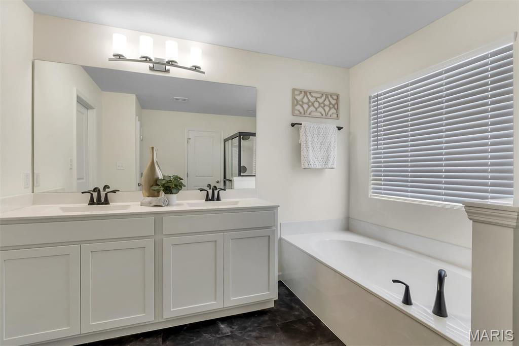 Why wait to build when this beautiful, move-in-ready 2-story home is ready now? Like new WITH a deck, fence, AND patio. No need to wait to build, PLUS the added expense of installing a deck after moving in w/ new construction (Royal II floorplan)... 2508 Chukka Dr. has done the upgrades just in time for you to enjoy summer in your new backyard! This home offers 4 bedrooms, 2.5 baths, and over 2,000 square feet of thoughtfully designed living space, combining modern style with everyday functionality. The open floor plan features durable wood-look flooring throughout the main level, abundant natural light, and a spacious family room perfect for gathering with family and friends.
The kitchen is the heart of the home, boasting quartz countertops, a center island with a breakfast bar, 42-inch cabinetry, stainless steel appliances, a walk-in pantry, and an adjoining breakfast room with sliding glass doors leading to the outdoors. Step onto the expansive composite deck overlooking the fully fenced backyard—ideal for entertaining, relaxing, or letting pets and children play safely. A dedicated pad is already in place for a future hot tub, creating the perfect space for outdoor enjoyment.
A formal dining room provides additional room for hosting guests, while the convenient main-floor laundry and powder room add everyday practicality. Upstairs, the spacious primary suite offers a walk-in closet and private bath featuring double vanities, a walk-in shower, and soaking tub. Three additional bedrooms and a full hall bath provide plenty of space for family, guests, or a home office. The full basement with an egress window and a bath rough-in offers endless opportunities for future finishing and additional living space. Located in desirable Polo Grounds Manors within the Rockwood School District, this home offers the perfect blend of comfort, style, and convenience.