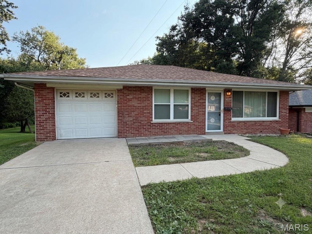 Open Saturday from 12-2pm. This 2 bedroom ranch home in the Mehlville School District sits on a nice large lot and is loaded with potential.  Hardwood flooring in the main living area and bedrooms. Large eat in kitchen features a ton of cabinetry. Sunroom off the kitchen walks out to a deck overlooking the backyard. The full walkout lower level is waiting for your finishing touches. One unique feature this home offers is the large safe room/storm shelter in the basement. The possibilities are endless. Don't forget about the attached oversized garage as well.