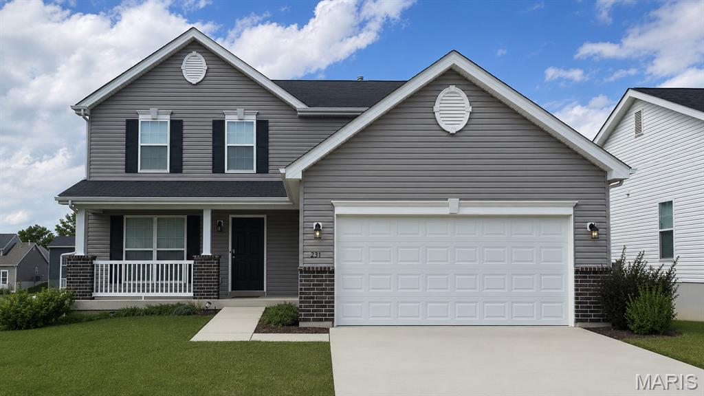 This is the one! From the moment you first drive up, this one says HOME. This 2023 built walk-out home available for sale holds an open floor plan, features an incredible spacious family room that is perfect for entertaining! The home also features large dining area, expansive kitchen with plenty of cabinetry and center Island on the main floor. Upstairs you'll find a large master bedroom with walk-in closet, two secondary bedrooms, & 2nd floor laundry. This home holds $40,000 plus upgrades for the new homeowner to enjoy! The home is situated in McBride’s Prairie Wind community! Prairie Wind is located right off Wentzville Pkwy with easy access to highways & features a community playground, pavilion, sports court. McBride Homes' 10 year builders warranty! Ceiling fans in all the three bedrooms rooms and living room and blinds installed throughout. 

Please note that the property is currently tenant-occupied. The furnishings shown in the photographs may not reflect the home's current appearance.