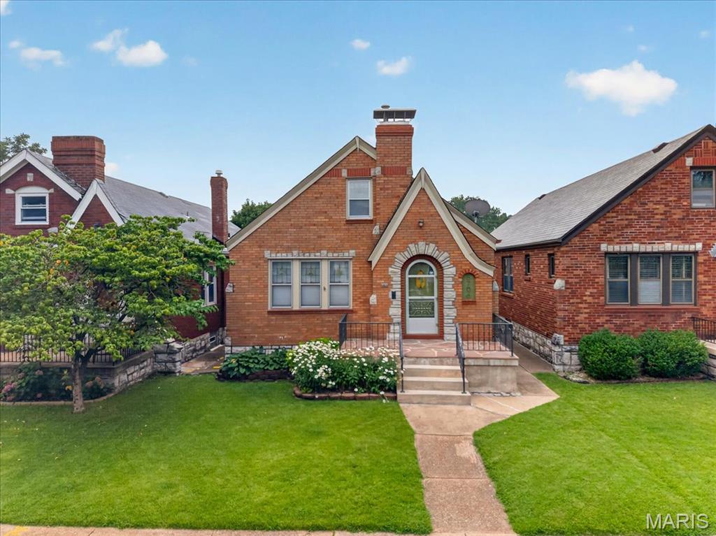 Welcome to 5706 Nottingham Ave, a charming 3-bedroom, 1.5-bath traditional brick and stone bungalow that beautifully blends timeless character with everyday comfort. Inside, you'll find gleaming hardwood floors, stunning original period woodwork, and an abundance of stained glass windows that fill the home with warmth and architectural charm. The spacious, fenced backyard is perfect for entertaining, gardening, or relaxing, while the oversized two-car brick garage provides ample storage and parking. Ideally located just a stones throw from neighborhood restaurants, parks, and shopping, this home offers the perfect combination of historic elegance and neighborhood convenience. Don't miss this opportunity to own a true gem in one of the area's most desirable neighborhoods. Tax records do not show the square footage of 2nd floor. Refrigerator, range, portable dishwasher, washer, & dryer will stay. Window AC on second floor & window AC unit in basement will stay but are being conveyed AS-IS, as seller has never used them. FREE 1 year Home Warranty for Buyer.