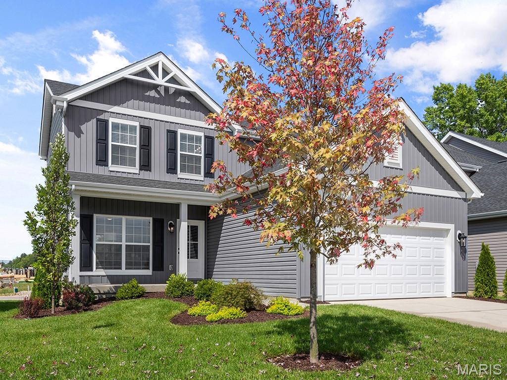 New McBride Homes Berwick, 2-story home, 3 BR, 2.5 BA will be ready this summer! Farmhouse exterior! Perfect for entertaining, the kitchen has quartz countertops, stainless steel GE appliances & Benton Sarsaparilla 42” tall cabinetry w/center island/breakfast bar. Enjoy the spacious breakfast room w/sliding glass door to the backyard. Huge living room with 2 large windows & ceiling fan. The main level has wood laminate flooring & 6” windows. Upstairs the primary suite has a walk-in closet, private bath with double sink vanity, linen closet, & 5’ walkin shower. Two more bedrooms, full bath, & 2nd floor laundry add convenience. Extras:  white two-panel interior doors, a powder room, upgraded lighting/plumbing fixtures, ceiling fan prewires & more! Fox Run offers gorgeous new homes in the Eureka area backing to Fox Run Golf Club. McBride Homes’ 10 year builders warranty. Enjoy peace of mind with McBride Homes’ 10 year builders warranty & incredible customer service! Similar photos shown.