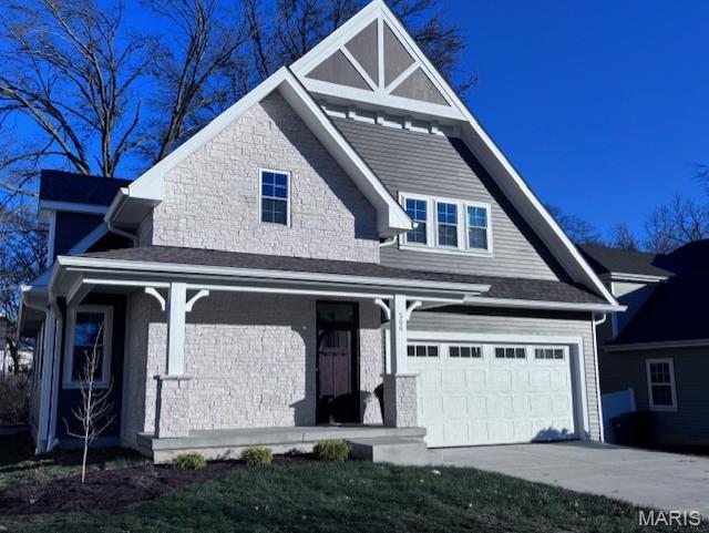 Welcome to this stunning new construction residence in the heart of highly sought after Kirkwood, Missouri. Meticulously designed w/ timeless craftsmanship & sophisticated finishes, this home offers over 3361 sq. ft. of luxurious living space. Step inside through a beautiful front dr & be greeted by soaring ceilings, rich hardwood flooring, & elegant millwork throughout. The formal dining rm, enhanced w/ classic wainscoting, sets the stage for memorable gatherings. At the heart of the home, the gourmet chef’s kitchen boasts a large center island with breakfast bar, custom cabinetry w/ crown molding, double wall ovens, and stainless-steel appl. Flowing seamlessly into the vaulted great rm, the open-concept design showcases a dramatic flr-to-ceiling stone fireplace flanked by custom built-ins, all framed by a breathtaking wall of windows & two sets of glass drs leading to a trellis covered deck overlooking the backyard. The main-level primary suite is a true retreat, complete w/ a spa-inspired en suite featuring dual vanities, an expansive glass walk-in shower, and a custom walk-in closet. Additional main floor highlights include a stylish mudroom with built-in cubbies, a half bth, and a laundry rm with custom cabinetry. Upstairs, find two spacious bedrooms with walk-in closets, a versatile sitting room, and a beautifully appointed full bath with dual sinks and a soaking tub. The partially finished lower level expands the living space with a large family room, guest bedrm, full bth with tiled shower, and abundant storage. Every detail has been thoughtfully considered - from recessed lighting & designer fixtures to luxury vinyl plank flooring in the LL and elegant crown accents. Combining modern functionality w/ timeless design, this brand-new beauty is a rare opportunity in one of St. Louis’ most desirable communities.