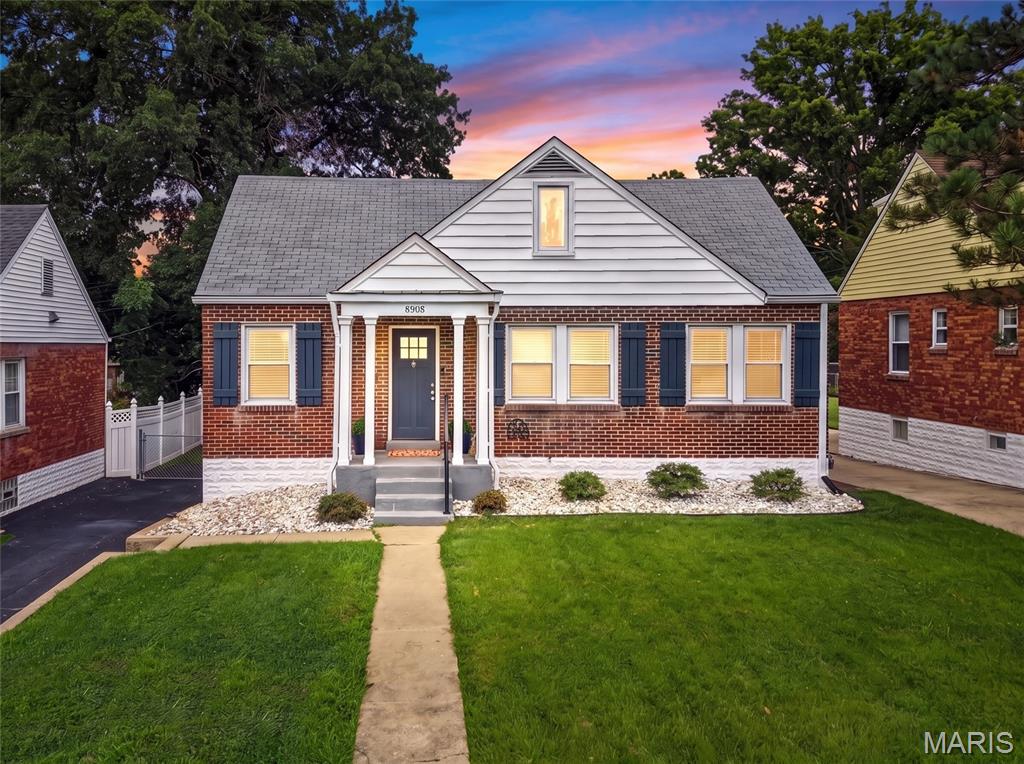 ***Open House Sunday July 19th 12-2PM***Welcome Home to this charming story-and-a half brick home offering over 1.200 square feet of living space in a quiet neighborhood on a peaceful street.  This well maintained home features 3 bedrooms and 1.5 bathrooms with 2 bedrooms conveniently located on the main level and a private upper-level bedroom suite complete with a loft, office area and half bath.
You'll appreciate the many updates throughout, including windows, kitchen and bathroom. The beautifully remodeled kitchen features stainless steel appliances, stylish subway tile backsplash and modern finishes. The spacious unfinished walk-out basement provides ample storage and offers endless possibilities for additional living space.
Step outside to enjoy the fenced backyard, perfect for pets, children or entertaining, along with a large shed providing extra storage space. This move-in-ready home combines character, updates and functionality in a desirable location.
