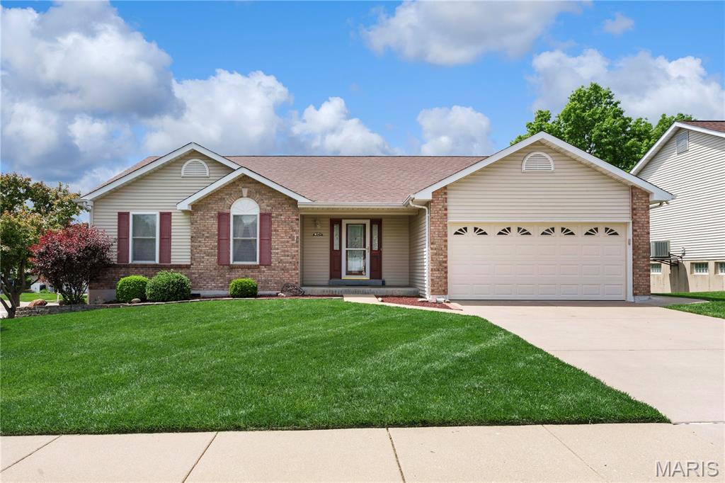 New Roof, Gutters & Downspouts May '26 & Deck upgrades w/permit just completed! Wonderful Ranch Home with beautiful curb appeal in the desirable Summit at St. Charles neighborhood featuring 4 Bedrooms, 3 Full Baths with a Finished Walk Out Lower Level, Patio, Covered Deck & Main Floor Laundry. This home has been lovingly cared and is ready for you! From the minute you arrive you will notice the pride of ownership in the meticulously cared for landscaping & lawn welcoming you home. The charming covered front porch opens to the Foyer with gleaming Hardwoods flowing into the spacious Great Room! The Kitchen & Breakfast Rooms are the heart of the home & filled with natural light. Step out to the inviting covered deck perfect for your morning coffee & a good book, relax or entertaining with views of the lush level yard perfect for all your outdoor activities! The serene Primary Suite offers an ensuite Bath & spacious Walk-In Closet. Two additional nice size Bedrooms share the Hall Bath. The Walk-Out Lower Level boasts a Family Room, Bedroom, Full Bath, Flex Space & great storage. Step out to the expansive Patio to enjoy peaceful shaded space or sunshine! Perfect spot for hosting BBQs, parties or private retreat. The main floor makes laundry day easier. Irrigation system helps to maintain the lush landscaping. Location, Location ~ Quick to Hwys, Shopping, Dining & all the St. Charles/St, Louis amenities! Must See all this home has to offer!