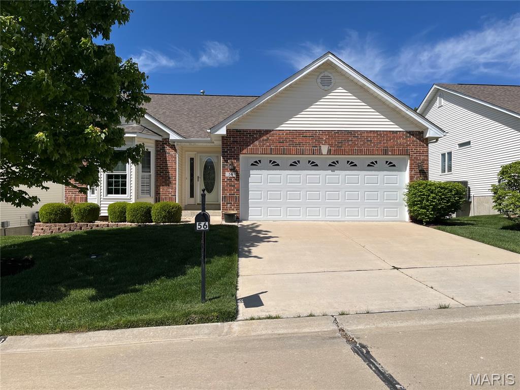 Welcome to this beautifully maintained “Detached” Villa.  Step inside to be greeted by gleaming hardwood floors in the entryway, setting the tone for the rest of the home. The spacious great room features soaring vaulted ceilings, an inviting gas fireplace, and an abundance of natural light that pours in through large windows, creating a warm and welcoming atmosphere. The kitchen offers an abundance of oversized solid wood cabinetry, generous solid surface counter space, and a sunny breakfast room highlighted by a charming wall of bay windows—perfect for enjoying your morning coffee or casual meals. The primary bedroom suite is a peaceful retreat with a large walk-in closet and a private en suite bath featuring dual sinks, separate shower, and ample storage. An additional office/bedroom on the main level provides space for business, crafts or guests. A conveniently located main floor laundry room and mudroom just off the garage add to the home’s functional layout. The finished walkout basement expands your living space with a large recreation room, an additional bedroom, full bath, and abundant storage. Step outside to the screened-in porch and attached deck—perfect for relaxing while enjoying view. Move in and make it yours today!