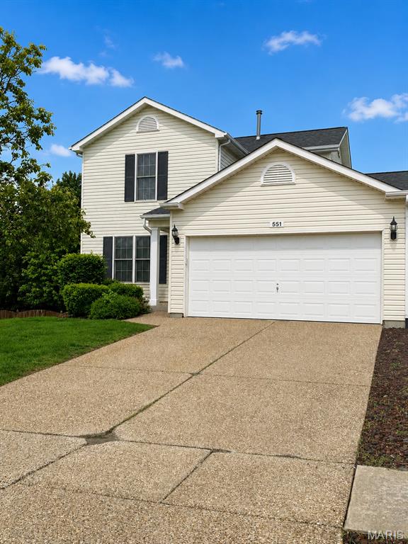Looking for a single-family townhome in the Wentzville school district. Home has open floor plan with plank flooring, and freshly painted. Opening door from the cover front porch into your living room, breakfast room with doors out to your deck. Kitchen has lots of cabinets and counter space, gas range/oven, dishwasher and built in microwave. Walk into the laundry room from the 2-car attached garage, main level complete with a powder room.  Upper level has primary bedroom (has a 4x4 ft) extra space with full bath attached, and large closet, the second bedroom and full hall bath rounds out this floor. Your lower level has family room that walks out to patio and fully fenced back yard, storage room and utility area.