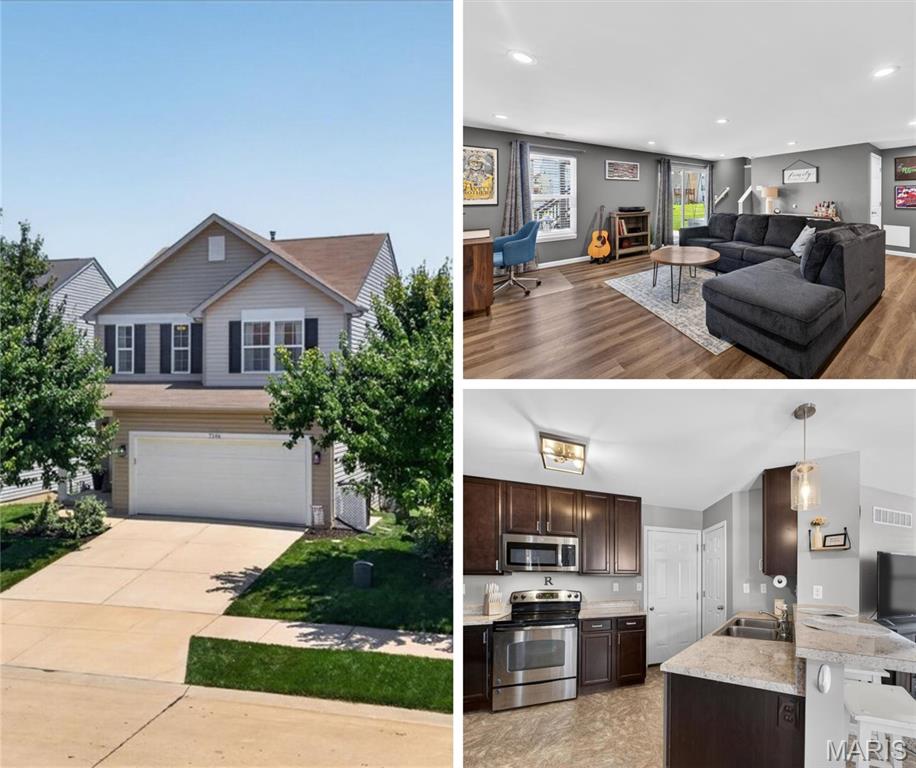 Open house has been canceled!  Welcome to 7146 Welsh Drive in the Saratoga Community!  Built in 2012.  This well maintained home packs a lot of punch at a great price with over 2000 sq.ft. of living space.  The large main floor offers tall ceilings and generous natural light and plenty of space to gather as a family.   Stylish lighting & hardware upgrades have been made throughout the exterior and interior of the home.  The kitchen appliances are newer, a painting refresh was completed. In 2021 the walkout lower level got the works inside and outside!  Completely finished with upgraded moldings + doors + plus a cute as can be powder room.  Don't forget the large newer patio with electrical for a TV mount.  Perfect for evening summer hangs either above on the deck or below.  Back inside and upstairs the bedrooms are just the right size.  Primary suite is surprisingly roomy, with a large walk in closet, and tidy primary bathroom with a lot of counter space!   Bonus, the laundry room is upstairs for added convenience.  Plus full bathroom and two bedrooms.   This home is two blocks from beloved Hawk Ridge Park, a few minutes from highway access.  Sitting in a prime Lake Saint Louis location!