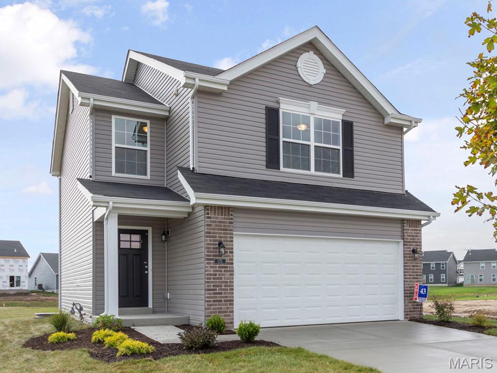New McBride Burlington 2-story 3BR, 2.5BA home will be move-in ready this summer! The bright, open floor plan is perfect for entertaining, with a spacious living room featuring a ceiling fan, large windows, & beautiful wood laminate flooring. The dining area opens to the backyard and flows into the kitchen w/a breakfast bar, Level 4 Brellin White 42” cabinets & stainless-steel GE appliances. The primary suite boasts two spacious walk-in closets & private bath w/a double vanity, private toilet room, linen closet, & 5’ walkin shower. Upstairs includes a laundry room, 2 bedrooms with large walk-in closets, and a full bath. Extras include a main floor powder room, ceiling fan prewires, a 2 garage with coach lights, & white 6-panel interior doors.  Liberty features a private walking trail w/a lake, gazebo, & acres of beautiful common ground. Enjoy peace of mind with McBride Homes' 10 year builders warranty & incredible customer service! Similar photos shown.