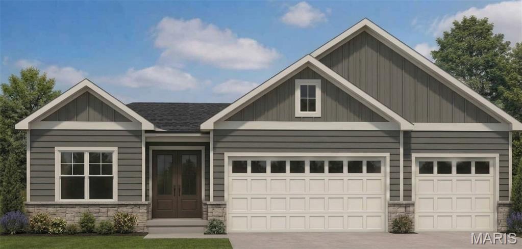 New Construction by Renaissance Living, LLC!  You will be wowed by this 4 bedroom, 3 bath ranch with stunning features and on-trend finishes. This open ranch plan offers 1,908 square feet on the main and a bedroom, full bath and large Family/Recreation Room in the finished lower level for a total of 2,720 square feet of finished living space. The exterior is impressive with stone, vinyl siding, architectural shingles, a double Mahogany front door and an oversized 3 car garage (23D) with coach lights and a garage door opener.  The garage doors are 8 ft tall.  Features include luxury vinyl plank flooring in the main living areas, 9, 10 and 12 foot ceilings,10 foot ceilings in the Kitchen-Breakfast Room, 12 ft in the Great Room with ceiling beams, wrought iron spindles at the open stairs, 5.25 base trim, electric fireplace, dynamic Kitchen, quartz countertops, tile backsplash, 42 inch cabinets with crown and hardware, stainless steel appliances, gas range, microwave, dishwasher, range hood, island with seating bar, main floor laundry, trey ceiling in the Entry and Primary Bedroom, double bowl raised height vanity in the Primary Bath, two walk in closets in the Primary Suite, raised height vanities in all bathrooms, semi-frameless shower doors, luxury vinyl tile in the Primary and lower level bathrooms, Low E tilt in windows, R 38 ceiling insulation, Hi-Efficiency HVAC, 50 gallon water heater, 2 panel doors, walkout basement, 12x12 composite deck, patio, sod, landscape, wrought iron mailbox  and more.  Students will attend Mehlville schools. This home is under construction and scheduled for an October 2026 completion. Make it yours!