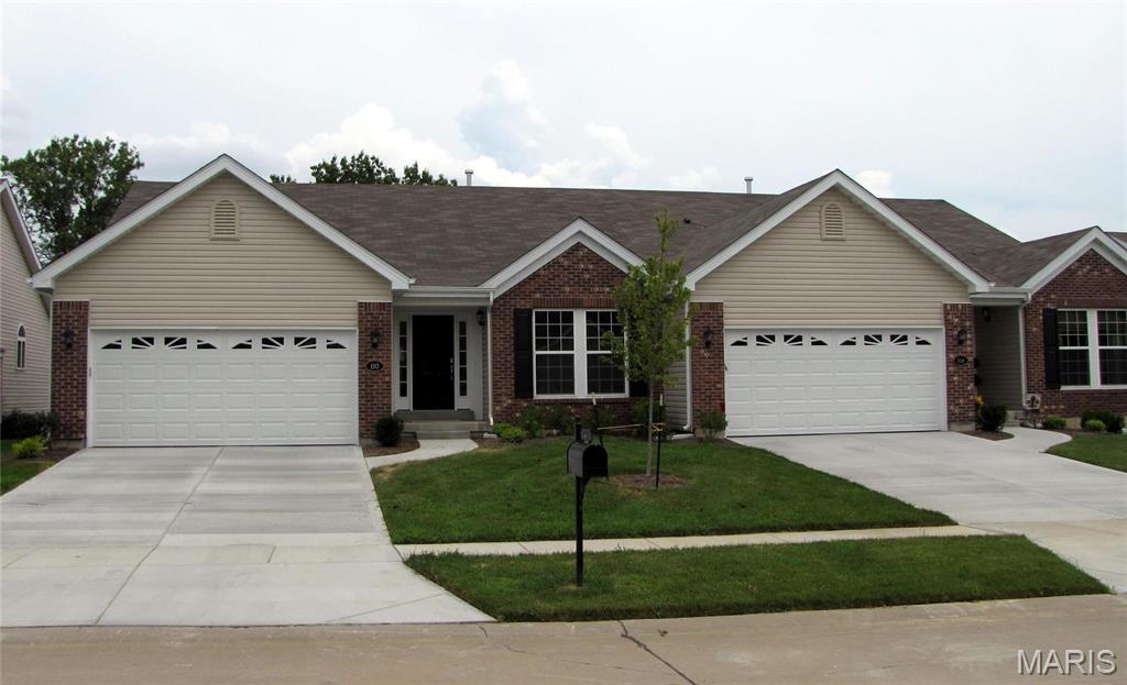 Spacious Executive Villa, you are greeted with nice landscaping, walk into foyer with ceramic tile flooring. Warm and inviting and open ups into great room with gas fireplace flanked by windows, upgraded custom drapes, 2nd bedroom, primary bedroom suite has walk in closet, (7'x 6'), bath ha oversized shower with seat, double door linen closet and double sinks. Hall bath and open staircase to lower level. Kitchen has cherry cabinets with lots of counter space and a double door pantry, all appliances to stay, laundry room with cabinets and extra hanging room, has both gas and electric hookups for dryer. Dining room out to covered deck to overlooking the park like back yard. Down the steps from the great room to the walk out lower level, large family room, 3rd bedroom and 3rd full bathroom and 2 storage rooms. Patio leads out to back yard. Tenant occupied to be sold with tenant rights. Do not disturb tenants. No showings until July 6th or later.