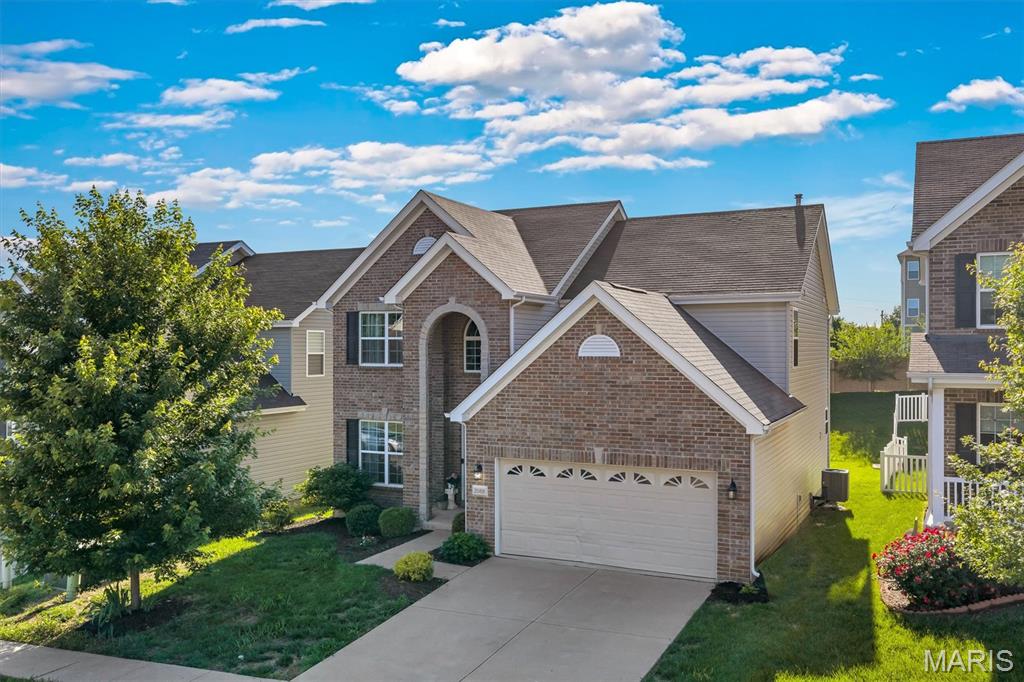 Welcome to 2088 Maryland Oaks Circle — a beautifully maintained 2017-built home offering modern construction quality, flexible living space, and top-rated Parkway C-2 schools in the heart of Maryland Heights. From the moment you arrive, the brick veneer facade and 2-car attached garage set the tone for a home that is polished and truly move-in ready.
Inside, the open floorplan flows effortlessly from the spacious living room to the kitchen — complete with pantry and abundant cabinetry — through the dining area and into the main-level laundry, making everyday living as easy as entertaining. A main-level flex room offers the perfect home office, playroom, or quiet reading space. The east-facing orientation fills the home with beautiful morning light throughout.
Upstairs, the primary suite is a genuine retreat: tray ceiling, ceiling fan, walk-in closet, dual-vanity bath with stone counters, deep soaking tub, and a separate glass-enclosed shower. Three generously sized secondary bedrooms — one measuring 16x12 — and a full hall bath with tub/shower combo complete the upper level.
Need room to grow? The full unfinished basement — approximately 1,300 square feet — delivers exceptional equity potential and limitless customization. Finish it as a rec room, home theater, fitness studio, fifth bedroom suite, or all of the above. Additional highlights: architectural shingle roof, rear deck, rain gutters, double-pane windows, forced air heat, central air, and public water and sewer. Low annual HOA of just $600. Taxes $6,470. Minutes from I-270, Westport Plaza, and west county dining and shopping. Seller disclosure available. Schedule your private showing today.