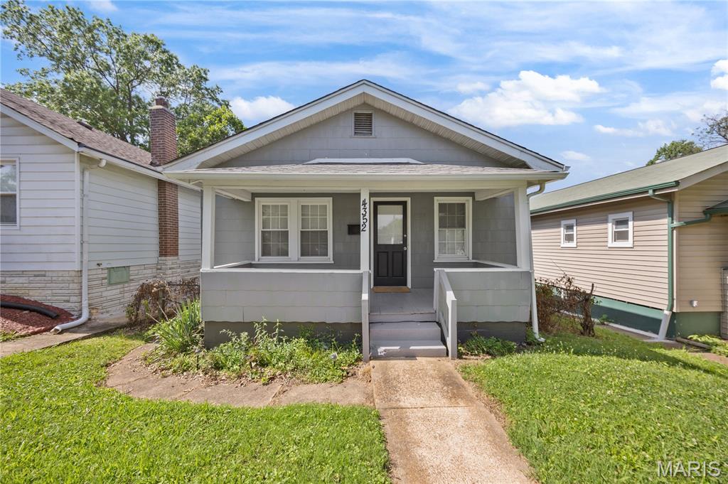 Discover the charm of a bygone era with this single-family residence, a 1925 classic located at 4352 Chippewa ST, STLS MO 63116. This home offers a unique blend of historical character and functional living, providing a canvas for your personal style and future memories. With two well-proportioned bedrooms, this home provides comfortable and private spaces for rest and rejuvenation. The single bathroom is designed for practicality, offering all the essentials for daily routines. This property invites you to envision your future within its walls. Bathroom and Kitchen are new. Fresh paint throughout the home. Windows are new. Home has a walkout basement to a fenced back yard. 2 Parking spaces in rear of property. Furnace has been serviced and lateral sewer line recently cleaned out. This home is on a major bus line and walking distance to stores and restaurants. This is a great investment and seller used as a rental property with good monthly rental income.