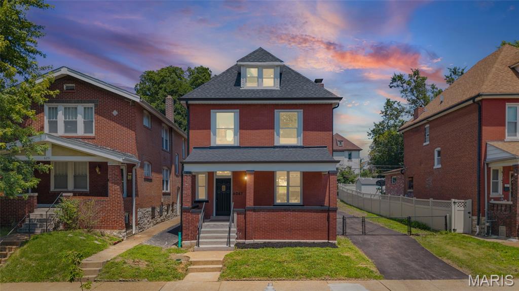 OPEN HOUSE SUNDAY 12-3PM!!! Modern living meets classic St. Louis charm at 6247 Magnolia Ave in Clifton Heights. This fully renovated 3-bedroom, 2.5-bath home has been thoughtfully redesigned with an open floor plan, quality finishes, and major updates throughout. The new kitchen features custom cabinetry, granite countertops, and a large island overlooking the main living and dining areas. Upstairs, the spacious primary suite offers a walk-in closet and stylish en-suite bath with a double vanity and walk-in shower with dual shower heads. Convenient second-floor laundry adds everyday functionality. The third-floor loft provides flexible bonus space ideal for a playroom, home theater, office, or lounge. Major improvements include a new roof, new plumbing, new main water line, new electrical wiring and service, and two new HVAC systems. Outside, enjoy a fenced yard, long private driveway with room for additional parking or a boat, and a detached garage. Move-in ready and located in desirable Clifton Heights.