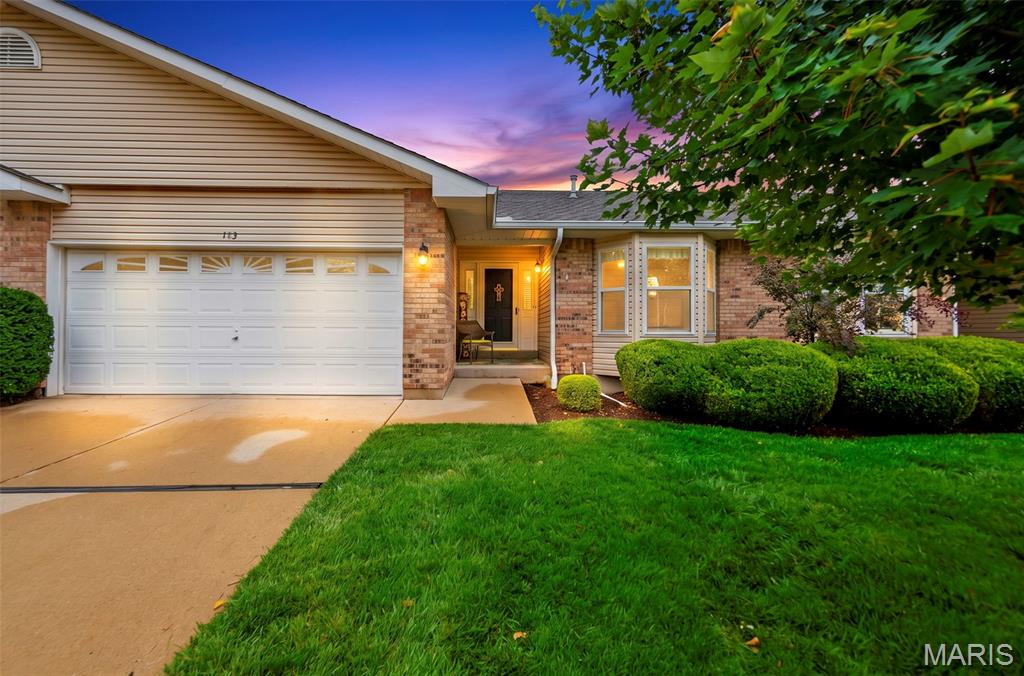 Showings will begin at 9:00am on Thur., July 9th with a Rush Hour Open House from 5-7pm that evening & an Open House Sunday, July 12th from 1-3pm. Discover elegant living at 183 Southern Oaks Ct., a ranch-style condominium built in 1995. This attractive property is in great condition, offering a sophisticated & comfortable lifestyle from the moment you arrive. The kitchen is designed for both culinary pursuits & social gatherings, featuring sleek stainless steel appliances. Its open-plan design seamlessly connects with the Great Room, creating an expansive & inviting space perfect for entertaining or daily relaxation. Retreat to one of the two well-appointed bedrooms, where thoughtful details enhance daily routines. Experience rejuvenation in the jetted bathtub, or enjoy the convenience of a double vanity & a separate walk-in shower. Further enhancing this home's appeal are practical amenities such as a dedicated laundry room and an attached garage, providing convenience & ample storage. Step outside to a private patio, an ideal setting for enjoying the outdoors. This condominium presents an exceptional opportunity to embrace a lifestyle of ease & comfort in the heart of St. Charles. Conveniently located near major highways, shopping, Katy Trail, Streets of St. Charles & all that this charming town offers.
