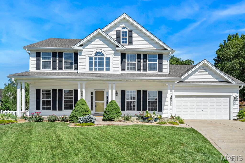 Wonderfully updated and in the coveted Turtle Creek neighborhood! Complete with cul-de-sac and epic outdoor living, this is a rare combo for the area! Before you even arrive, you'll get a great view of the golf course, clubhouse and subdivision energy. As you arrive, you'll find the curb appeal and landscaping something you notice immediately. Upon entry, you'll find 9 ft ceilings, hardwoods, cased windows, two story foyer with T staircase and a great office/playroom area plus separate dining! The floor plan opens up as you enter the living room/kitchen area complete with hardwoods, gas fireplace, plenty of natural light and the VAULTED kitchen features granite, breakfast bar PLUS island, updated cabinetry, stainless appliances, 2x oven, walk-in pantry and more! Adjoining the kitchen is a huge entry room off the garage with main level laundry! Upstairs is a huge vaulted primary bedroom with enormous primary bath suite - 2x vanity, separate jet tub/shower + walk-in closet! Three more bedrooms await across the hall with jack and jill bath!  Outside is wonderfully done with covered patio complete with lighting, fan, wired for TV, hot tub and plenty of flatwork for entertaining. Did we mention it has a pond and the back yard is HUGE, fenced and pretty private? Roof in '24, siding in '21, kitchen remodel in '24. Fence '22. Hot tub is available to stay with property.
