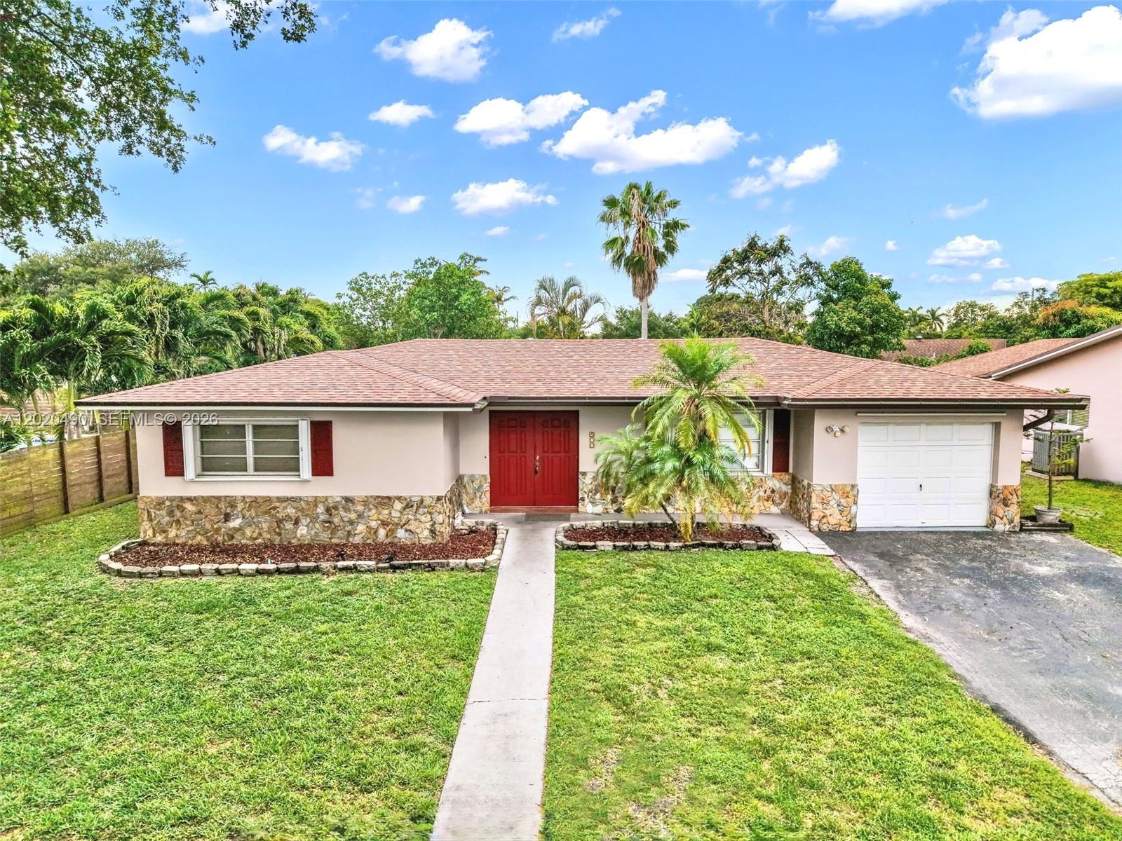 Spacious 3 Bed / 2 Bath home in the highly desirable Pasadena Lakes community with NO HOA. This well-designed residence features a formal living room, separate family room, and dedicated dining area, offering an ideal layout for both everyday living and entertaining. The custom open-concept kitchen flows seamlessly into the main living spaces. Recent upgrades include a brand-new hip Roof (2025) with transferable 10-year warranty, new gutters, natural gas water heater (2025), and newer appliances including dishwasher (2024) and refrigerator (2020). The home comes equipped with hurricane-resistant accordion shutters for added peace of mind, plus a dedicated Laundry Room. Enjoy a spacious primary suite with walk-in closet, screened covered terrace, 1-car garage, and large backyard area with room for a pool. Conveniently located near parks, great schools, dining, and entertainment. No HOA!