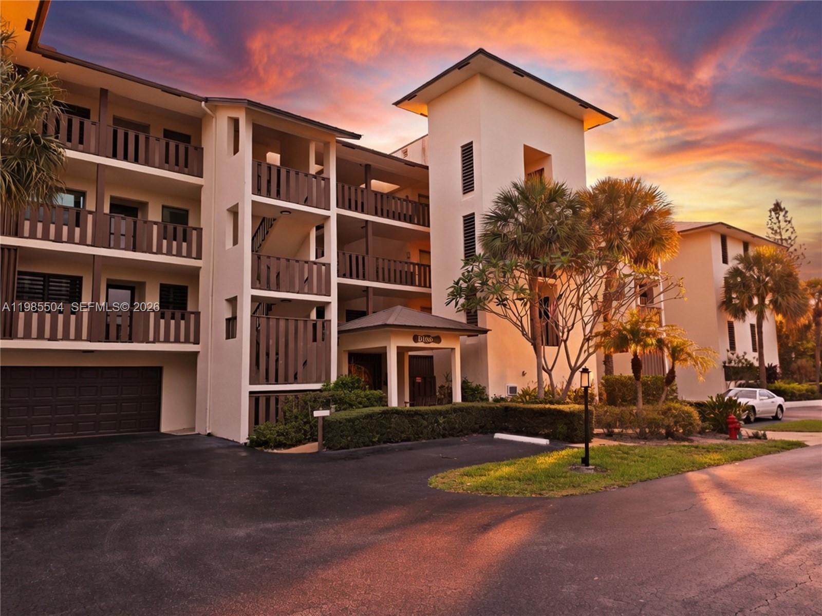 Discover this secured-entry, second-floor condo in St. Lucie Club, a well-maintained 55+ community in the heart of Stuart. This 2-bedroom, 2-bath residence offers a spacious layout with in-unit laundry, elevator access, and gated under-building garage parking with additional storage. Enjoy peaceful views of the lake, pool, and surrounding green space from the large screened porch—perfect for relaxing or entertaining. Community amenities include a heated pool, tennis courts, and private BBQ area. Ideally located just minutes from downtown Stuart and local beaches, this property offers both convenience and lifestyle. Some components have been updated, including a newer A/C and water heater. Maintenance fees cover exterior maintenance, landscaping, water, trash, and access to all community amenities. Owner is responsible for electric and interior insurance.