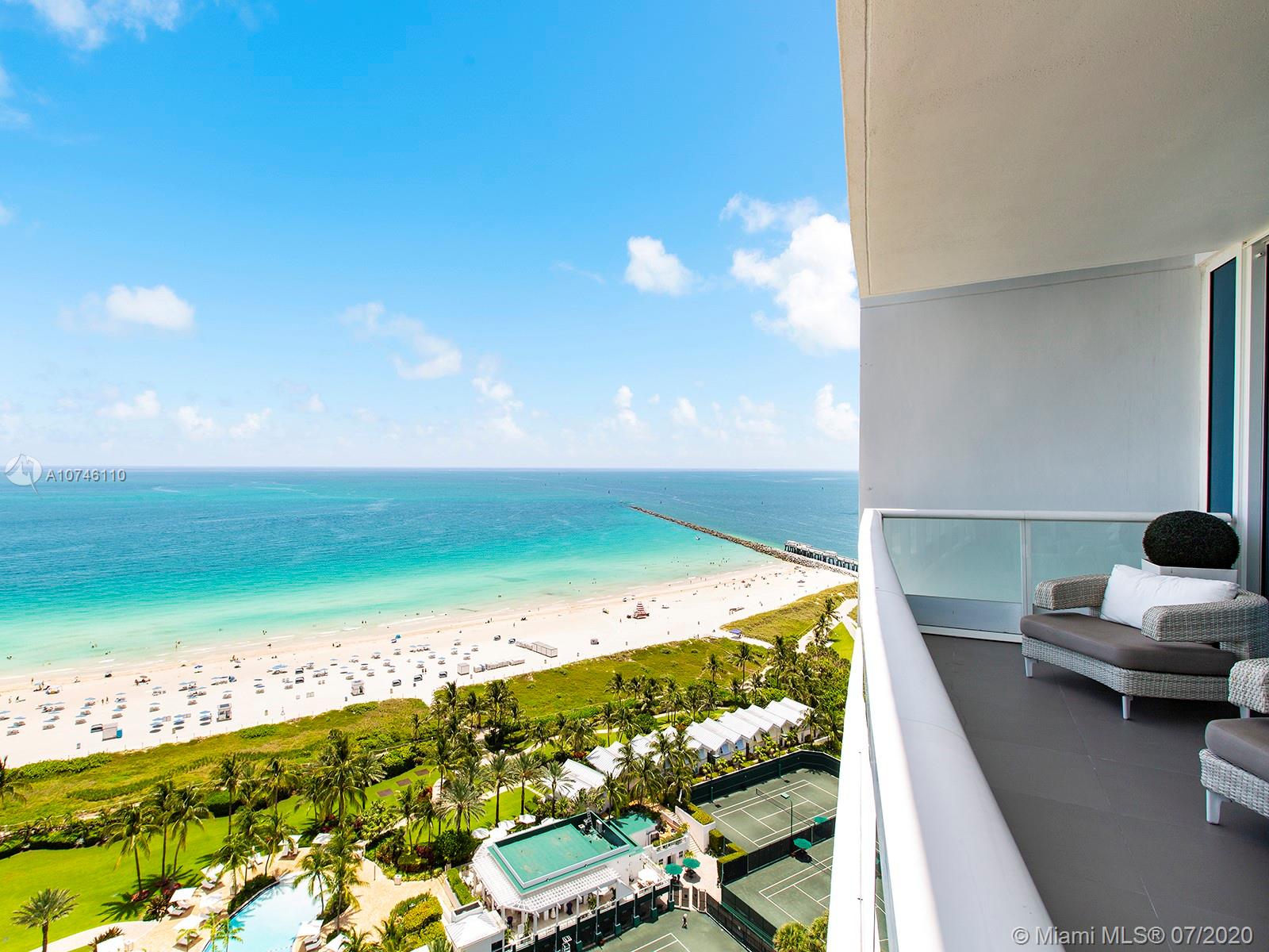 One of a kind custom built turn-key 3 bedroom corner masterpiece with staggering uninterrupted views of the Atlantic Ocean and City of Miami Beach. This architectural gem was designed with oceanfront views from your kitchen, large open living areas creating the ambiance of a private beach house. Split bedroom floor plan giving the master bedroom wing privacy and serenity. From the 20th floor you can hear the tranquil waves gently washing up the beach, while you look out over the ocean through sweeping walls of glass from every angle of the residence.