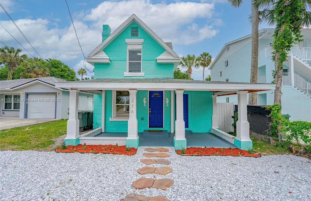 This beautiful and renovated 2/2 single family home for Rent in Daytona Beach is a perfect beachside cottage.  Just off the hustle and bustle of Daytona Beach, yet still a 10 minute walk to A1A Beachfront Ave & Daytona Beach Pier, 5 minute drive to the Hard Rock Hotel. With the Front door facing the Halifax River, you're really getting the best of both worlds for beach location. Enjoy the full open living space downstairs including a full bath, open kitchen with all stainless steal appliances, washer and dryer with access to the oversized backyard as well as covered wood patio on the side of the house. Perfect for outdoor entertaining and includes a 12x10 shed in a fenced backyard. Bedrooms located separately upstairs. House is available fully furnished at $2,400 per month.
