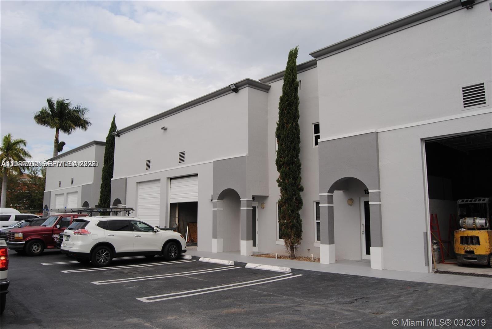 ****1498 Sq. Ft Warehouse with office space, bay doors street level Height 10' X 12' . Centrally located close to Turnpike and Miami Executive Airport, Includes water and garbage disposal.  2 assigned parking. Call listing agent for showing.