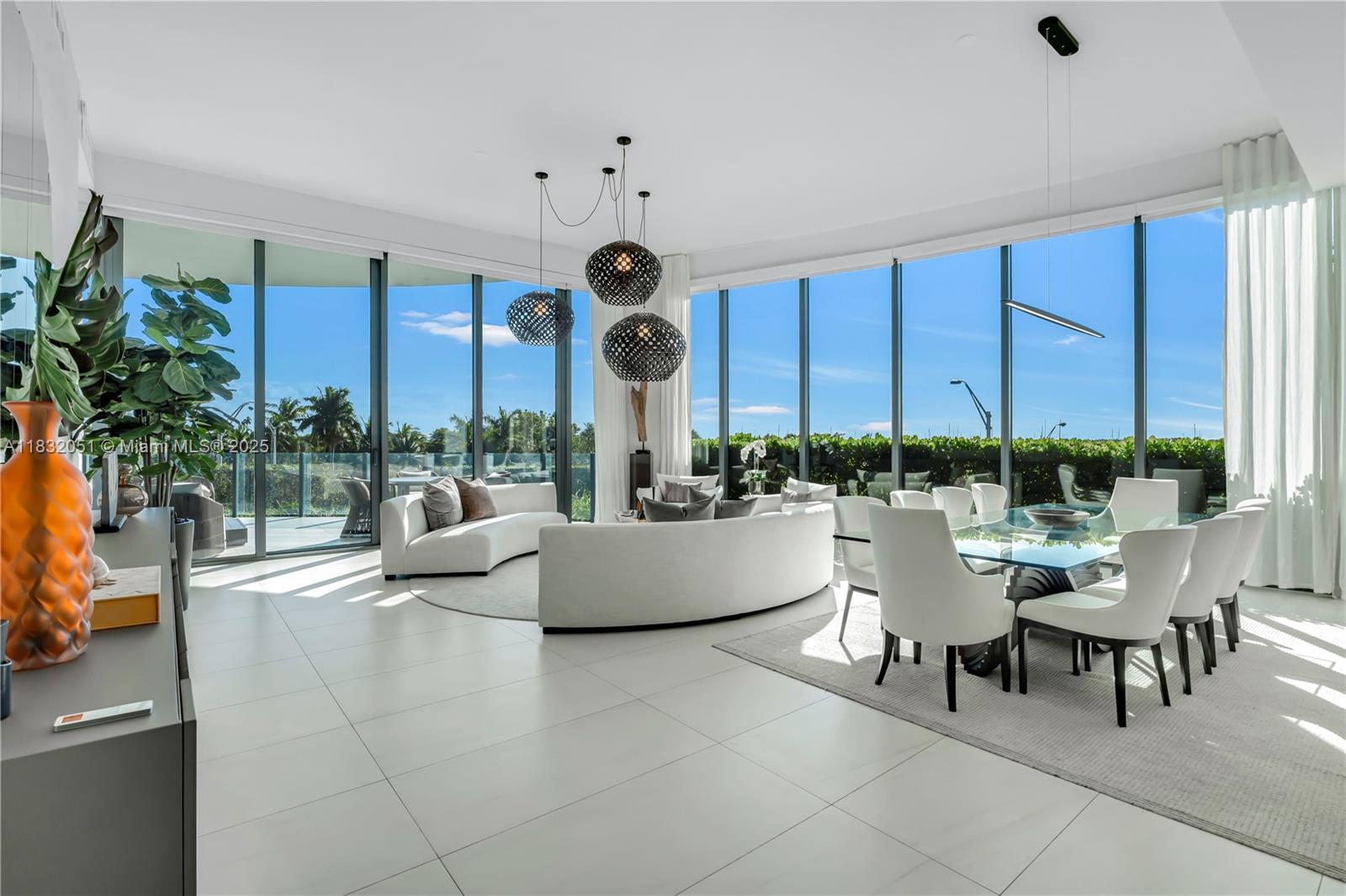 This magnificent 4 Bedroom + Den corner residence at One Park Grove has been re-priced for a Summer Sale! This rarely available, water-facing "A-Line" features a private Elevator Landing, 12 ft. ceilings and floor-to-ceiling glass. The William Sofield designed Chef's Kitchen with Wolf, Miele, and Sub-Zero appliances features a Gas Range and island. Enjoy marble floors, high-end finishes, spacious Living Area and large Primary Suite which both flow out to the nearly 30-ft long Terrace surrounded by lush private gardens offering the utmost in privacy. The Primary Suite features custom built-in closets, double vanities, and separate toilets. All bedrooms en-suite. Amenities include a Rooftop Pool, Spa, Gym, Restaurant, and 5 acres of tastefully inspired grounds by Enzo Enea.