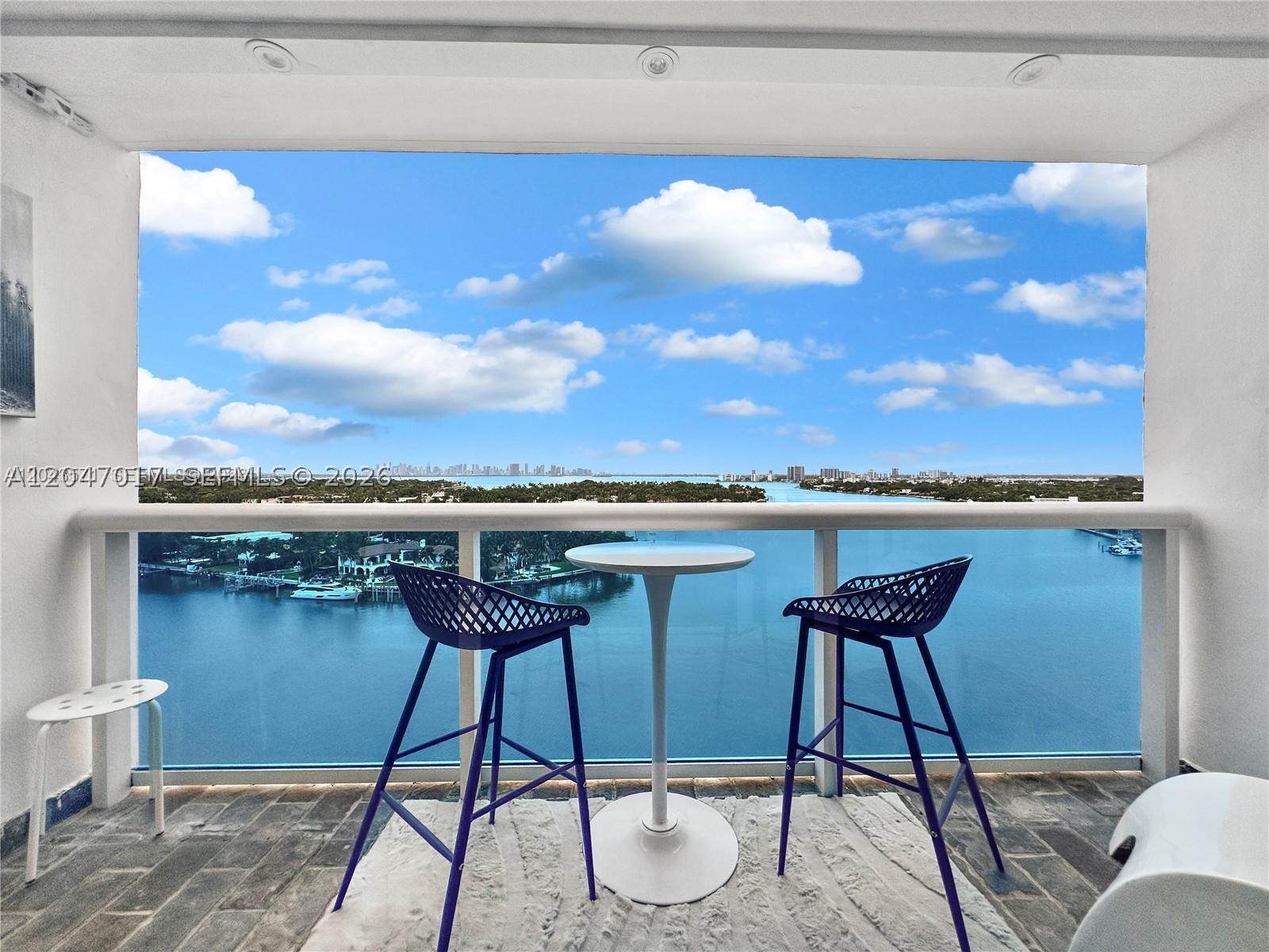 Beautifully furnished 1-bedroom, 1.5-bathroom residence featuring stunning views of Biscayne Bay and the Miami Beach skyline. This spacious unit offers a renovated kitchen with granite countertops and stainless steel appliances, updated bathrooms, and brand-new floor-to-ceiling impact windows that maximize natural light and showcase the spectacular water and city views. A perfect opportunity to enjoy comfortable waterfront living in the heart of Miami Beach.