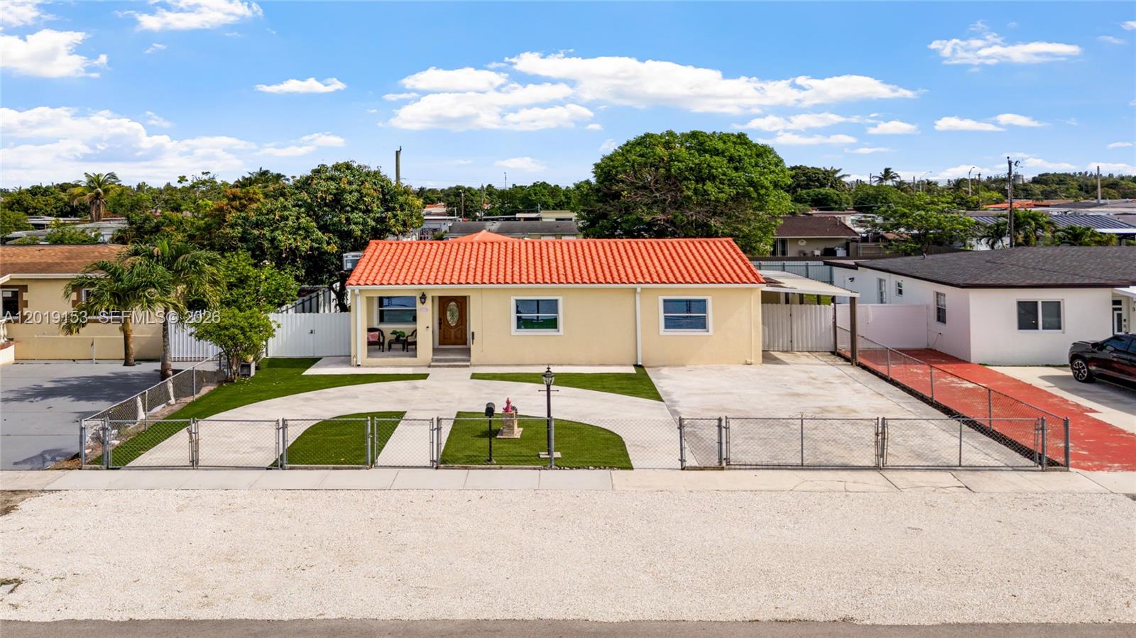 A completely renovated gem in Hialeah.  4 Bedrooms, 3 Full Bathrooms, Family room plus office.  Walk in  Closets & pantry, Full laundry room with sink.  Newly installed LED Recessed lighting throughout. Full impact windows and doors. Completely fenced in for privacy. Newly completed state of the art, outdoor kitchen with stone countertops and integrated gas cooktop, Whole house generator in place, to provide that extra security.  Two screened in terraces, including parking for 10 vehicles.  Floor plan easily accommodates two families. *Please see Matterport Tour link below.***********OPEN HOUSE******5-30-26 12:00PM-3:00PM