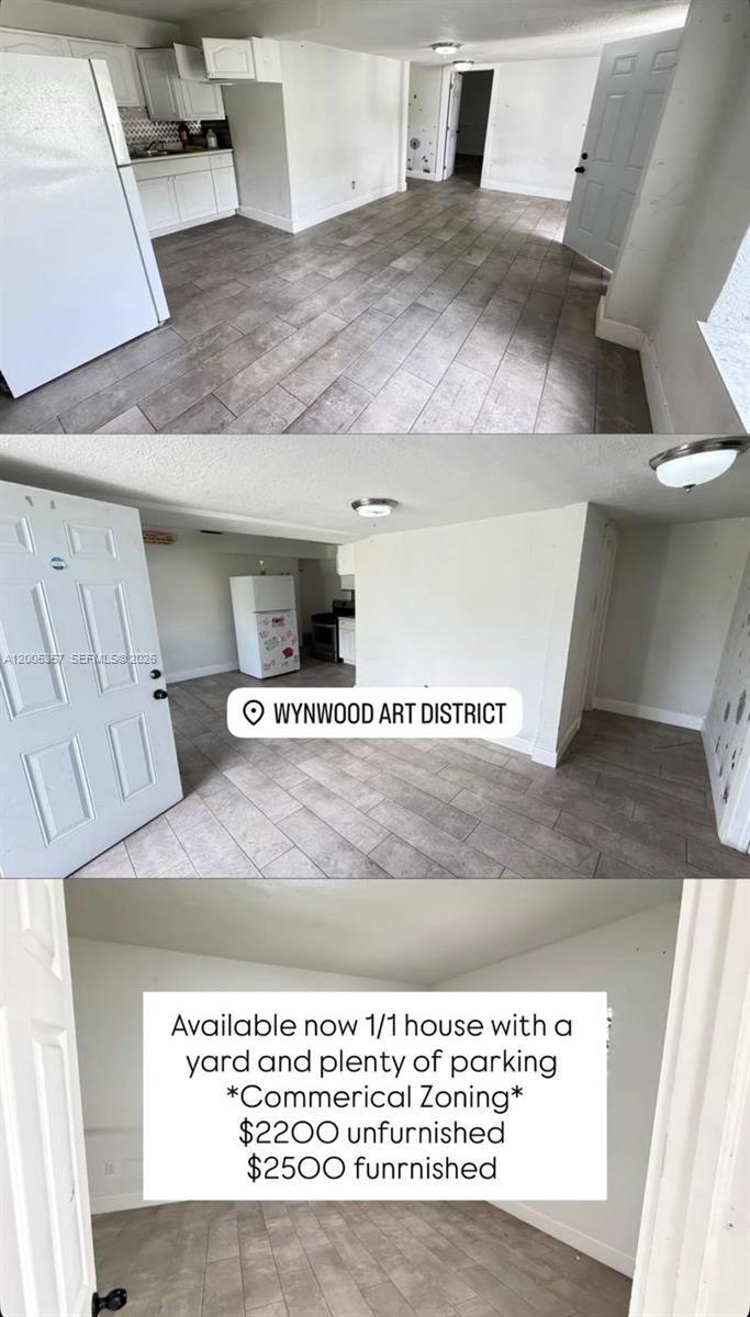 Located in Wynwood! Spacious 1 bedroom and 1 bathroom with updated kitchen in growing Wynwood Norte! Parking for up to 3 cars - old tenant was a car hauler and stayed here for 5 years. Couple of minutes from Wynwood, Design District, 10 mins drive to South Beach, Brickell and Downtown. Close to I-95. Also available furnished for $2,500/m.