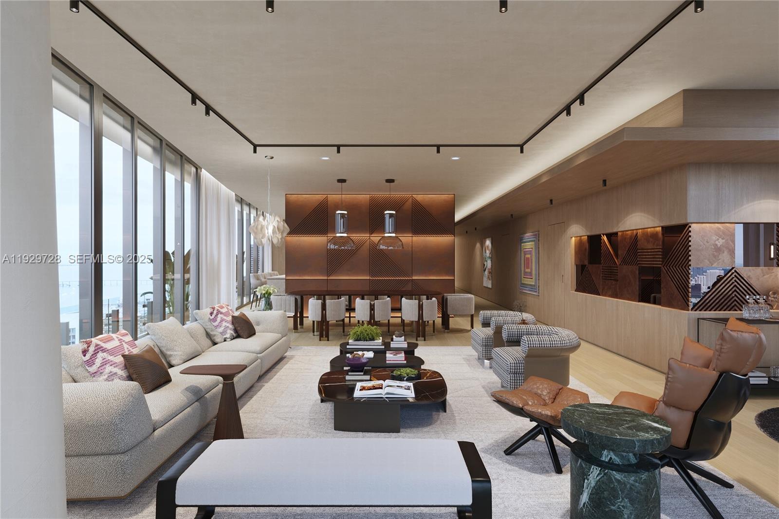 Make no mistake! It is only at this level above that you will clear other buildings around you. This 5-bed, 5.5-bath corner unit spans over 3,850 SF of thoughtfully designed living space. A spacious master suite w/ dual walk-in closets and a spa-inspired bathroom. Floor-to-ceiling windows and expansive terraces offer stunning bay, ocean, and city views. The modern gourmet kitchen, with high-end appliances and a pantry, flows into the open-concept family room. A private elevator, dedicated laundry room, and ample storage ensure convenience and exclusivity.
Residents enjoy 42,000+ SF of Sky Amenities, including a fitness center, luxury spa, infinity pool, theaters, and a private marina. Located steps from world-class dining, shopping, and the bay walk, this home defines Miami luxury living.