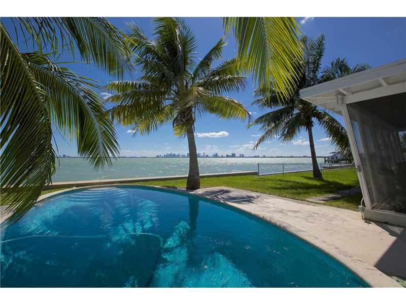 Wide open bay & downtown Miami skyline views can be seen from this 1950's beach home. It's one of the least expensive home on the island with the sought after Miami skyline views. It's all about location! Get ready to renovate or build your own home!