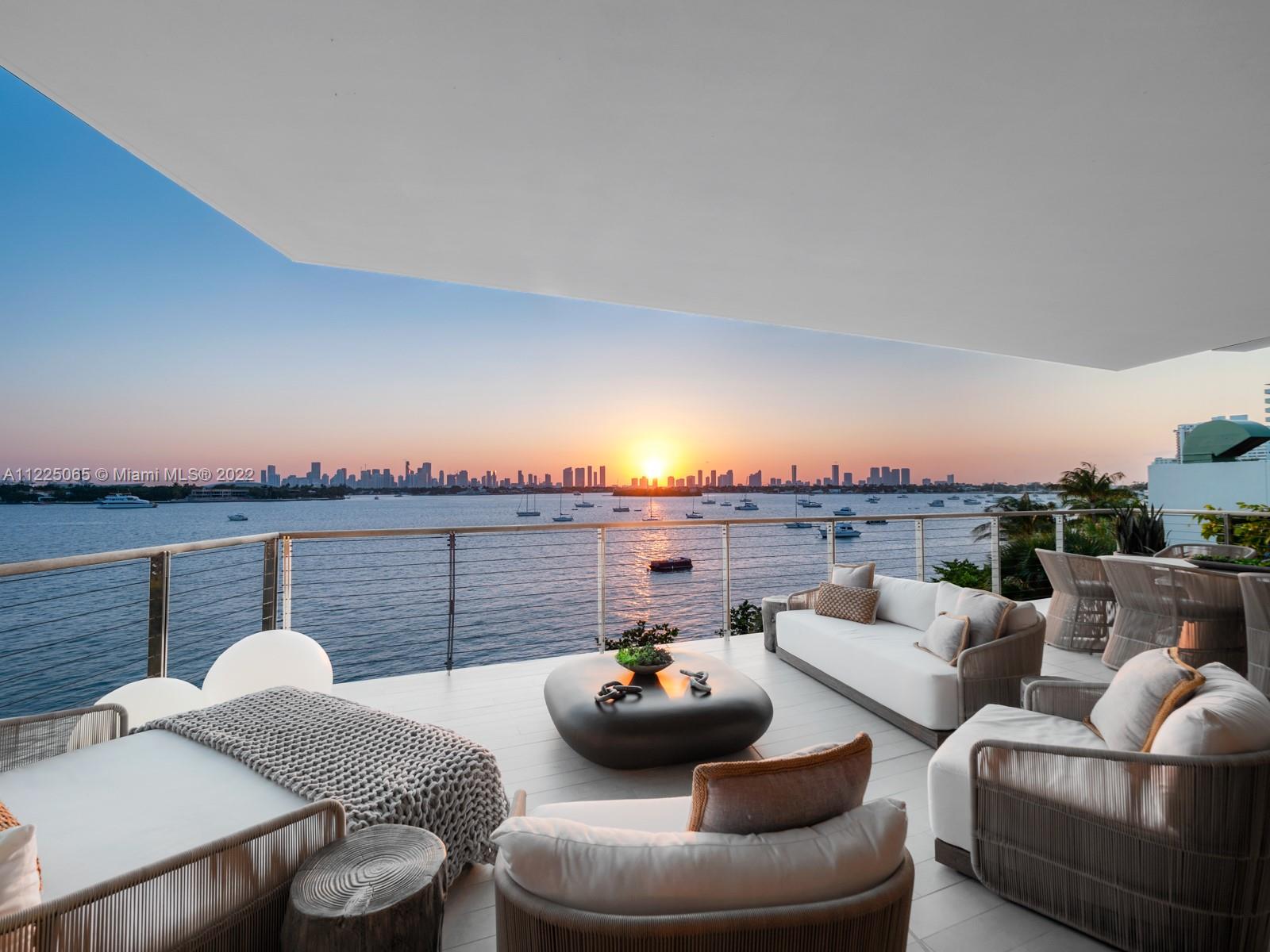 Incredible turn-key furnished opportunity at Miami Beach’s Monad Terrace. Designed by Pritzker Prize Winning Architect, Jean Nouvel.This 4 bedroom, 4.5 bath residence in the premier A-Tier features breathtaking bay and city views, expansive terrace with wrap around balcony and impressive upgrades at every turn. Enjoy luxurious teak and marble flooring, kitchen designed with Gagenau appliances and Calcatta counters in the primary living and entertainment area.Primary bedroom with drop-down video screen and spa-quality en-suite bathroom with steam shower and separate soaking tub. Thoughtful upgrades include custom built wet bar with wine fridge and beverage station, upgraded lighting, built-in speakers, automated window treatments, Olivieri custom closets and primary bathroom steam shower.
